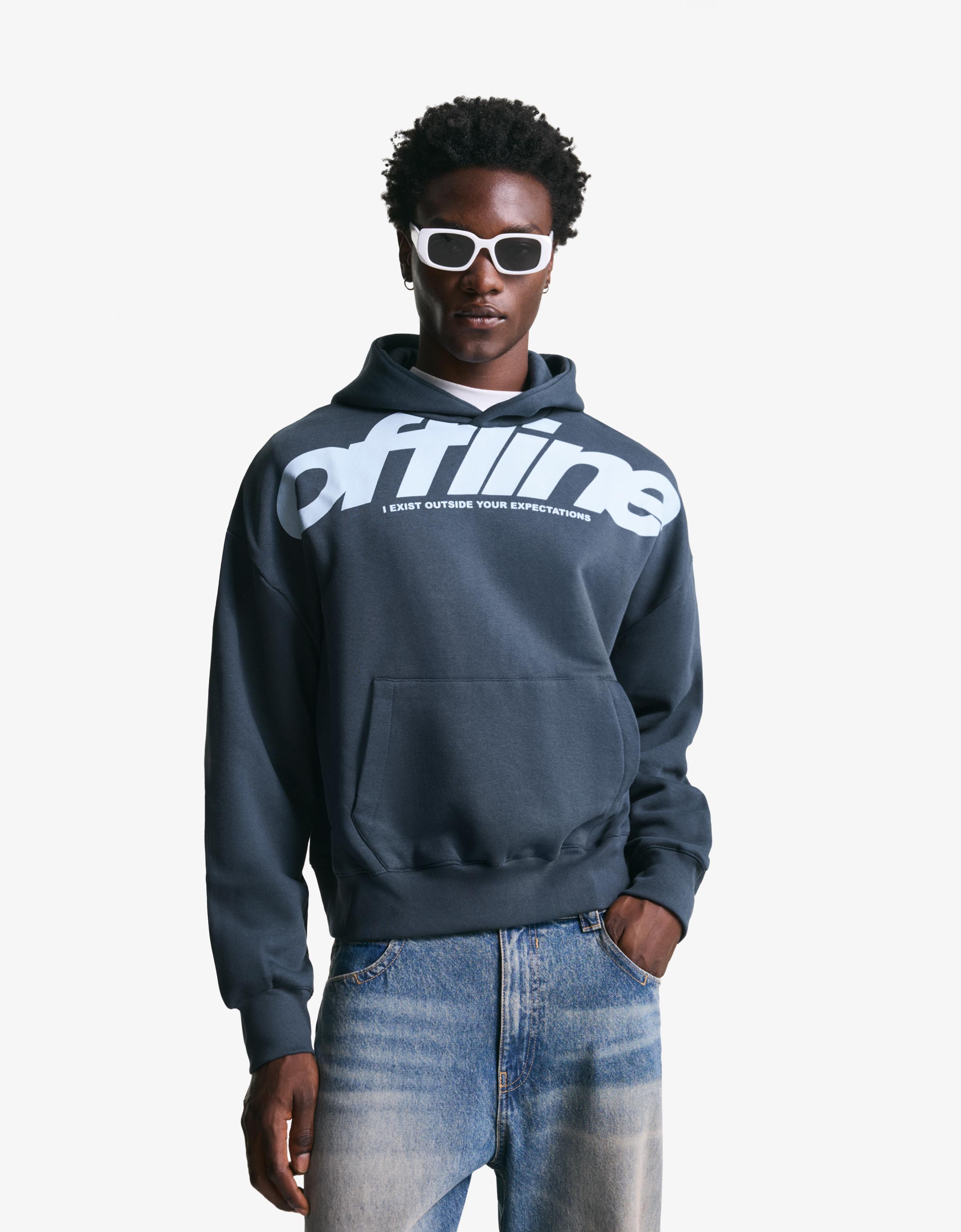 Bershka Kapuzenpullover Mit Print Herren S Blau