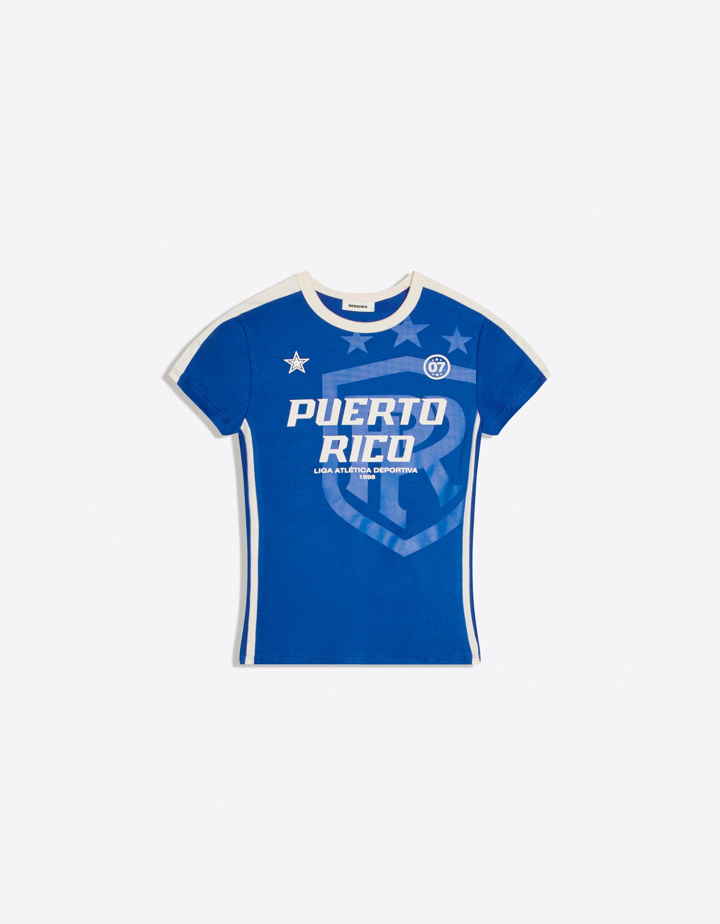 Short sleeve sport print T-shirt — Blue