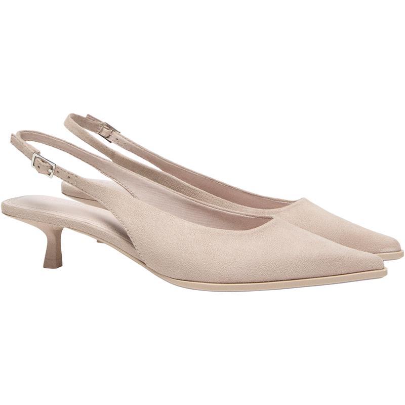 SLINGBACK KITTEN HEEL SHOES — PINK