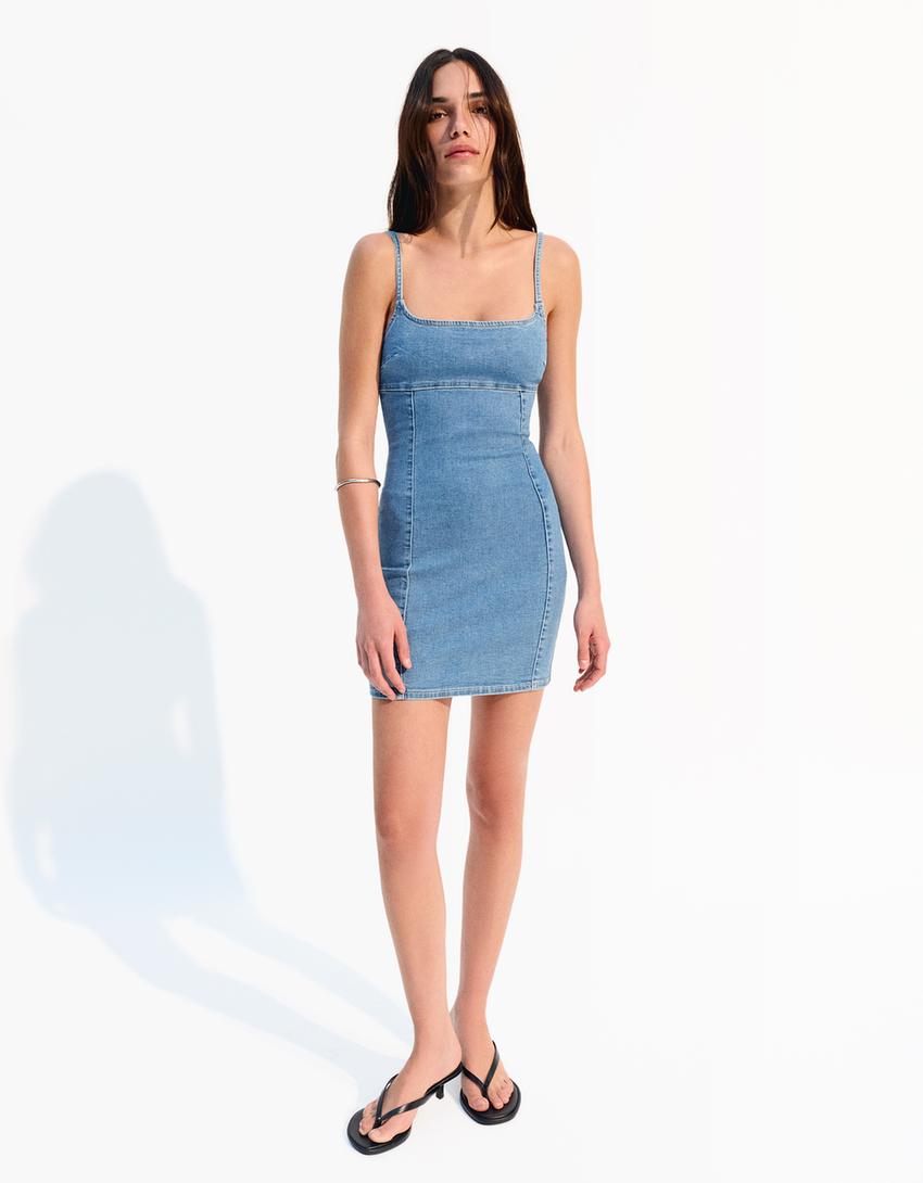 Short denim dress