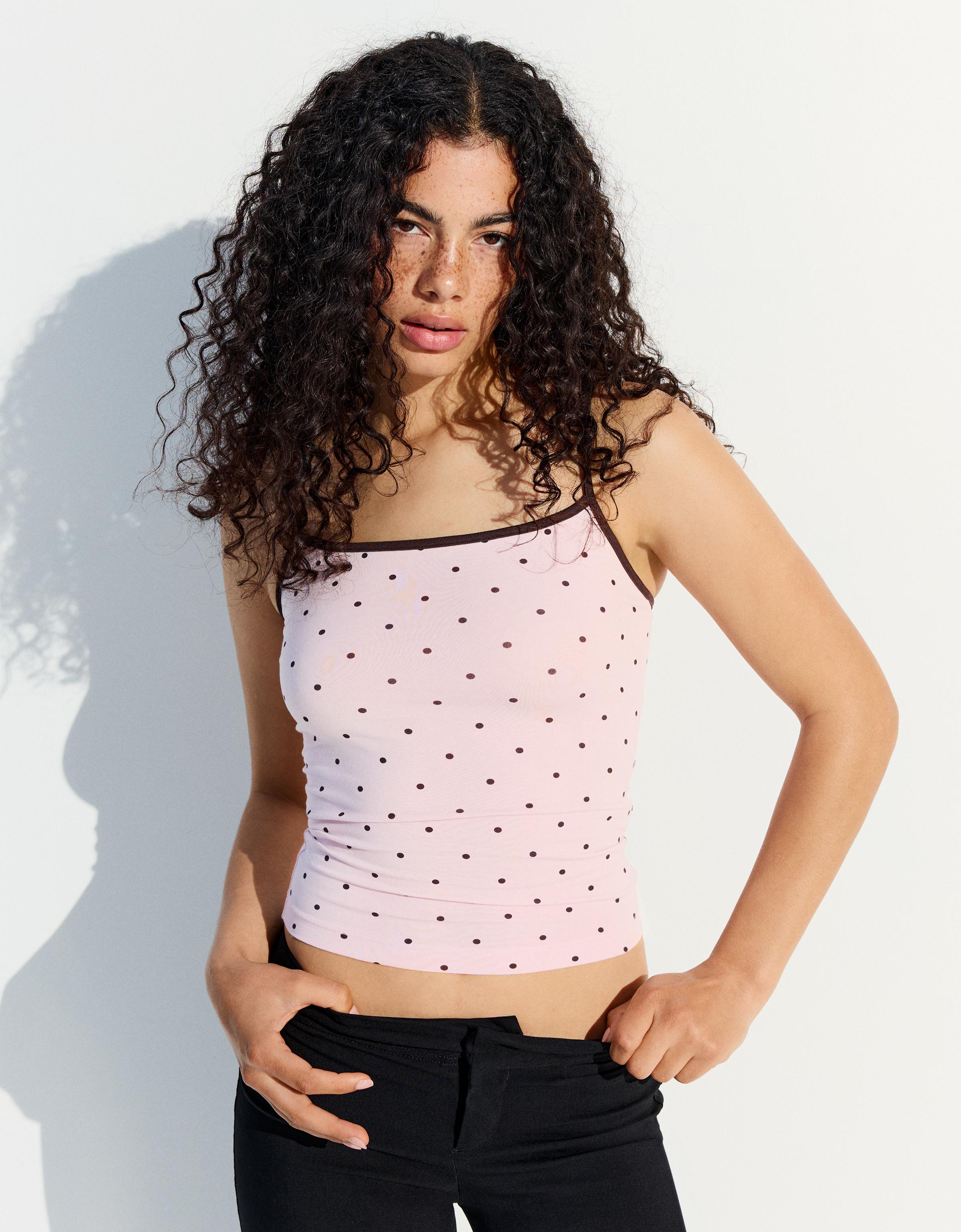 Top Tirantes Contraste Mujer L Rosa