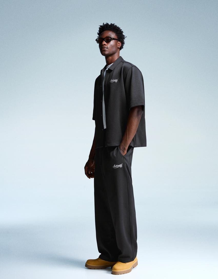 Super baggy jogger trousers-Black-0