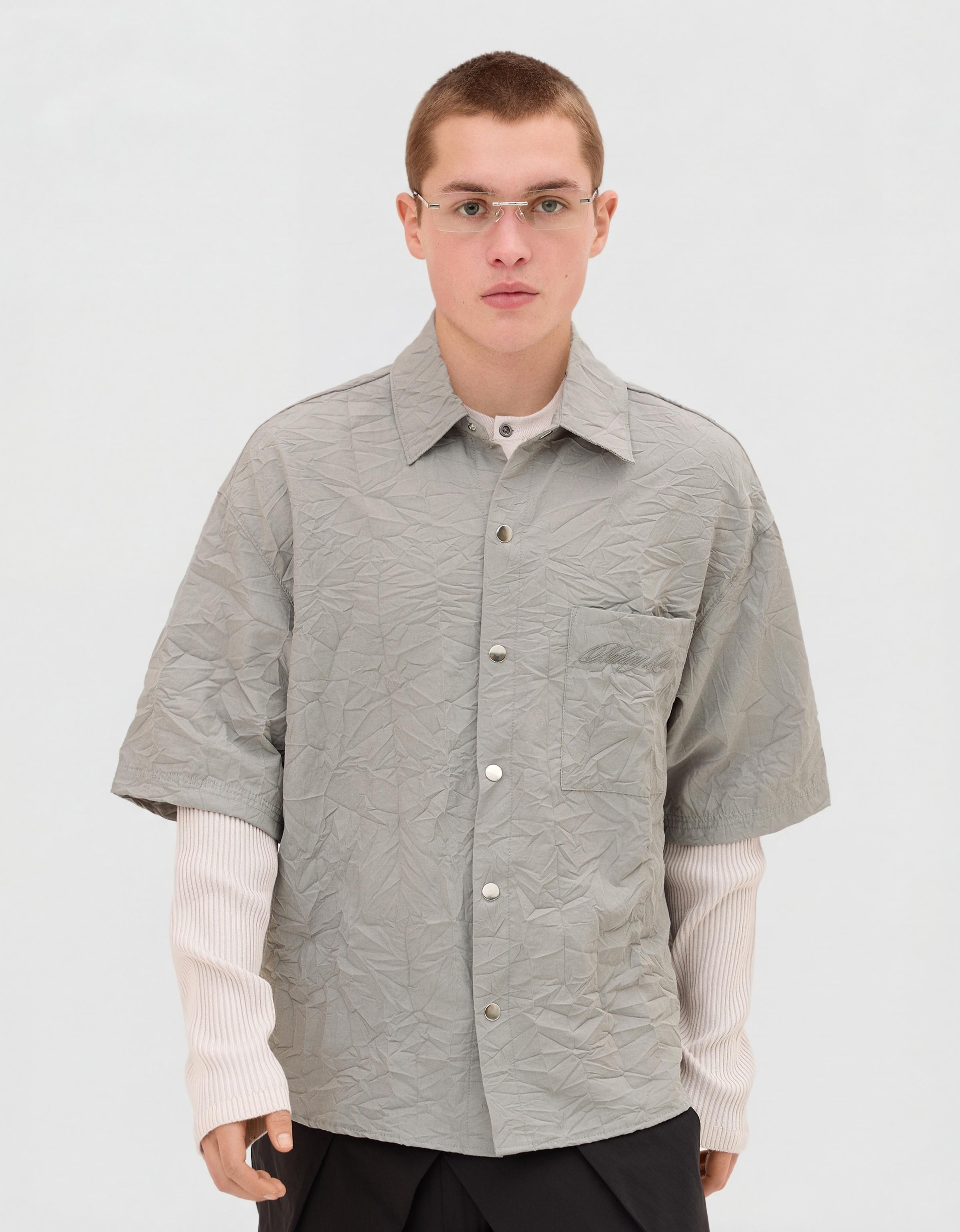 Short sleeve crinkle effect shirt