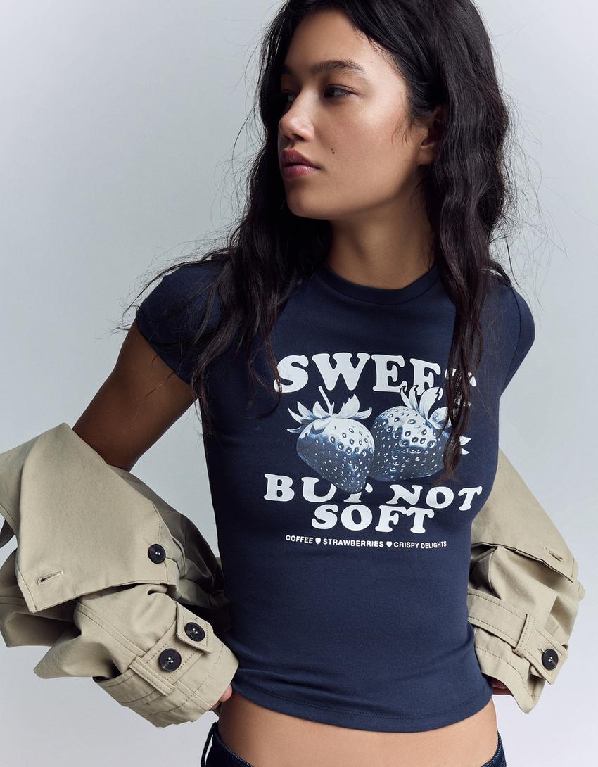 Maglietta a maniche corte con stampa-Marino