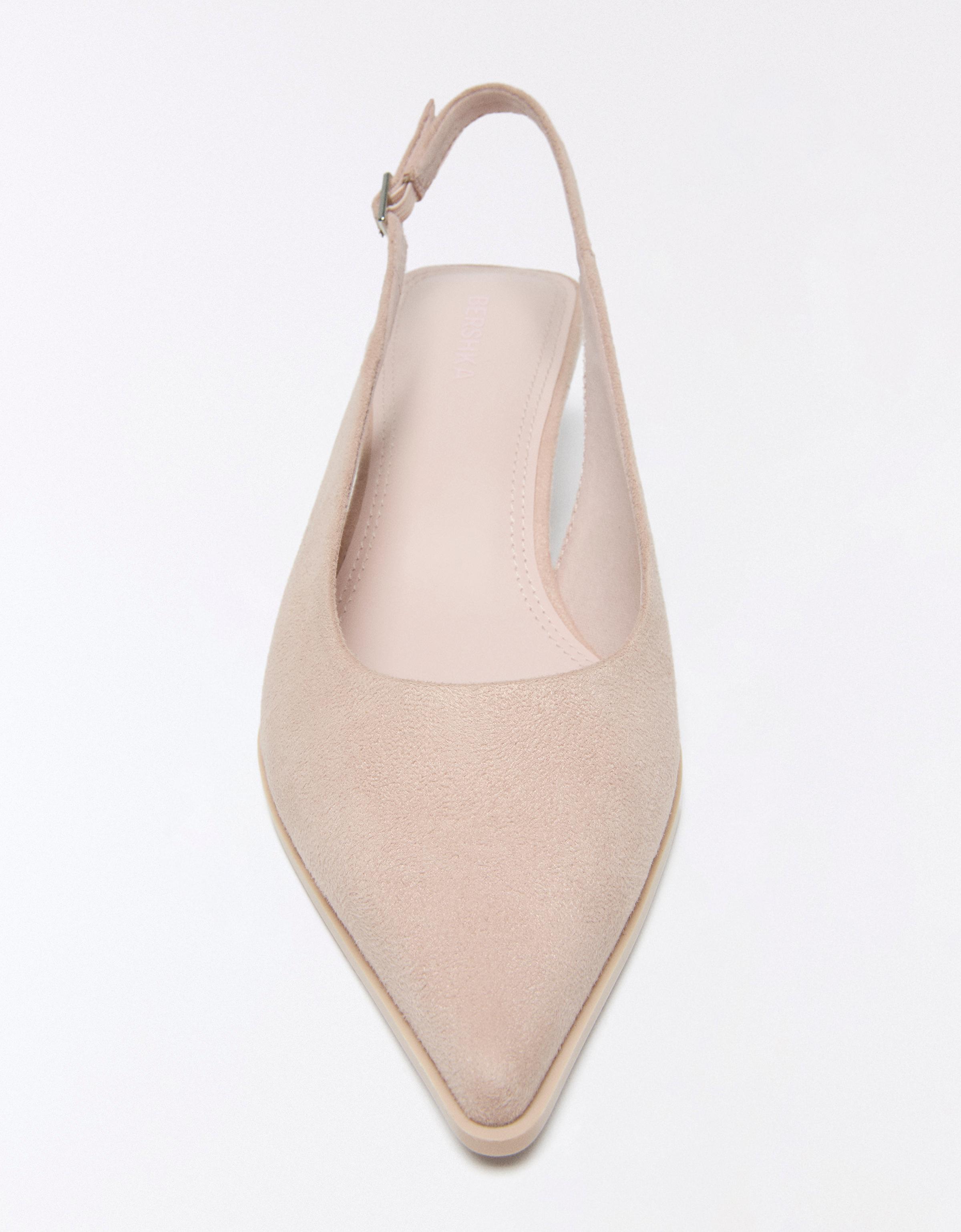 SLINGBACK KITTEN HEEL SHOES — PINK