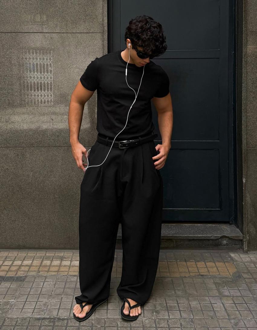 T-shirt regular fit-Noir