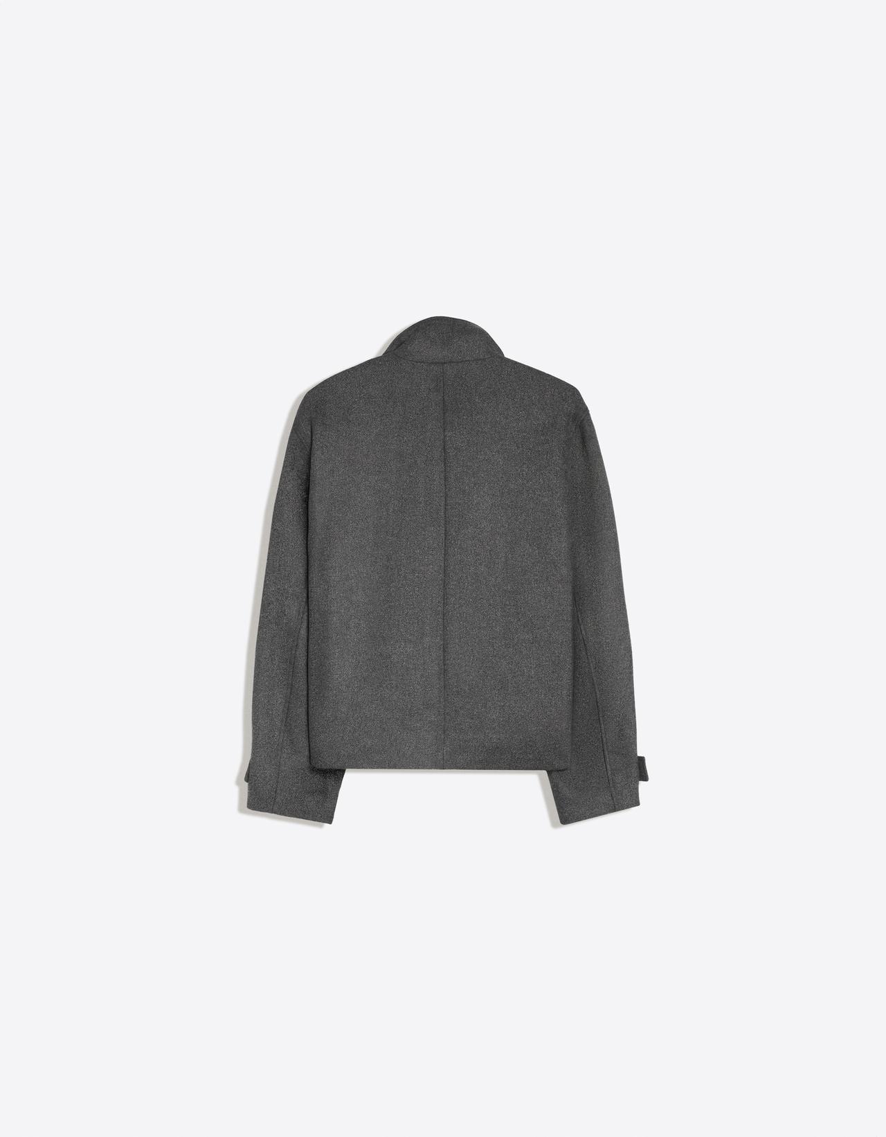Felt-effect jacket with funnel neck — Grey