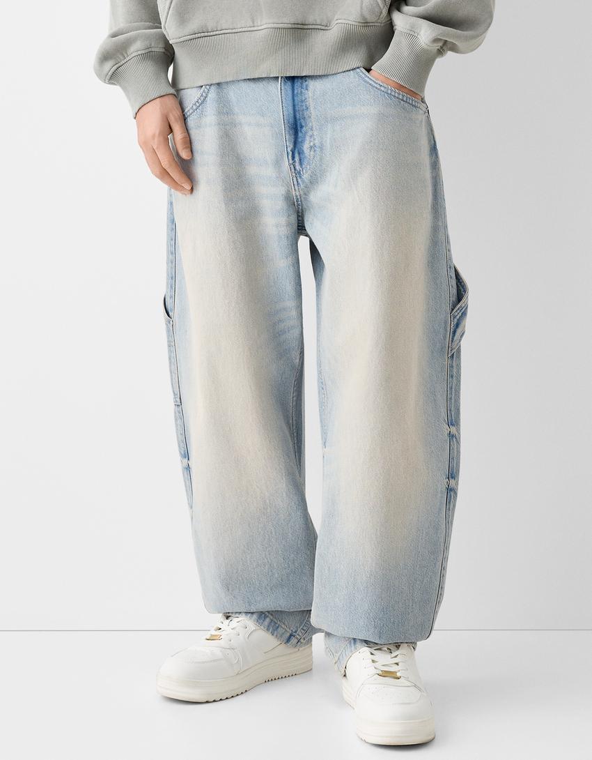 Jeans carpinteiro balloon-Azul lavado-1