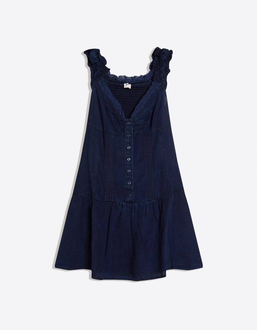 Mini-Jeanskleid-Blau