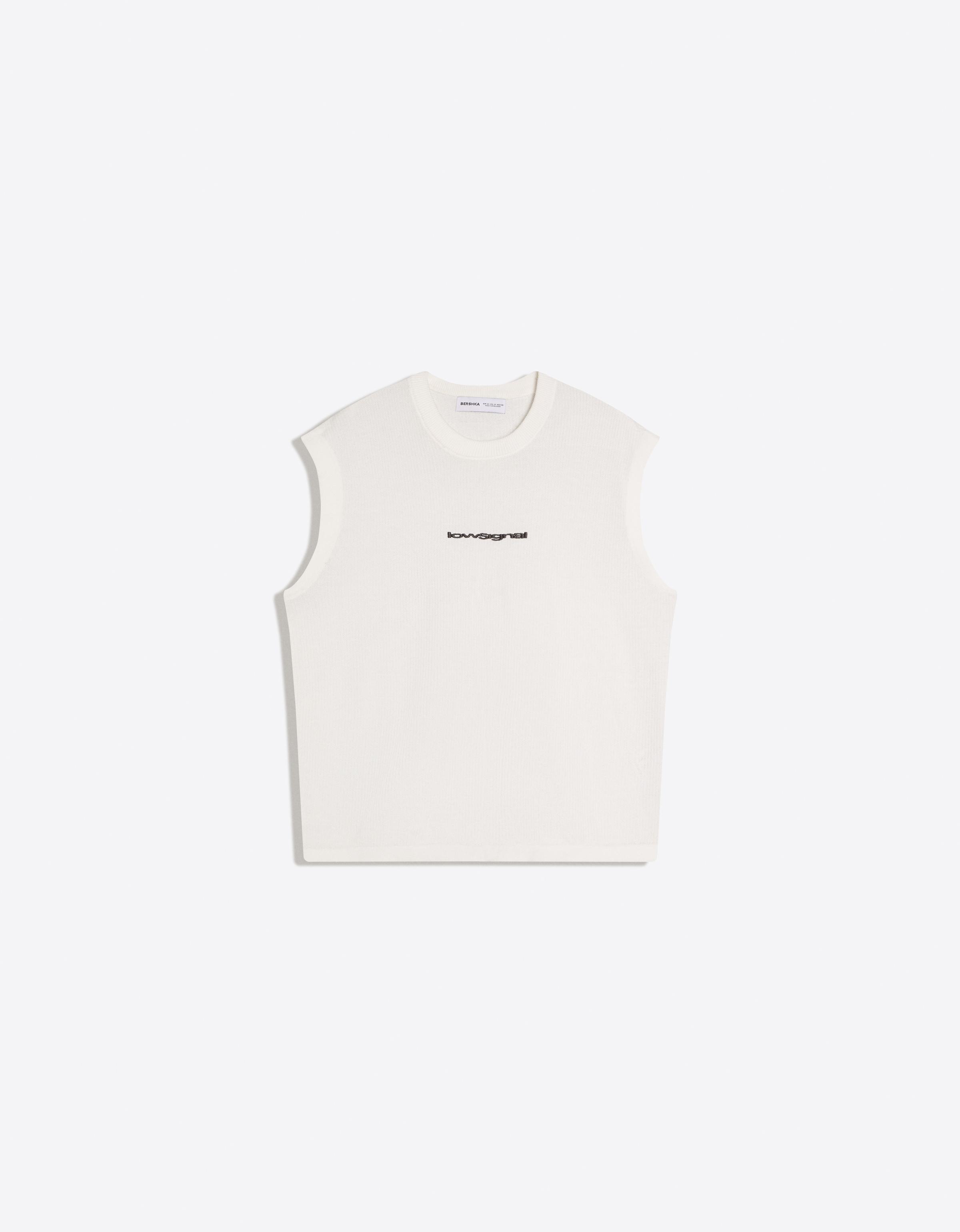 Bershka Nakışlı kolsuz tişört görsel 3