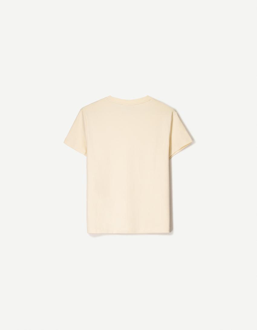 T-shirt à manches courtes heavy cotton-Beige