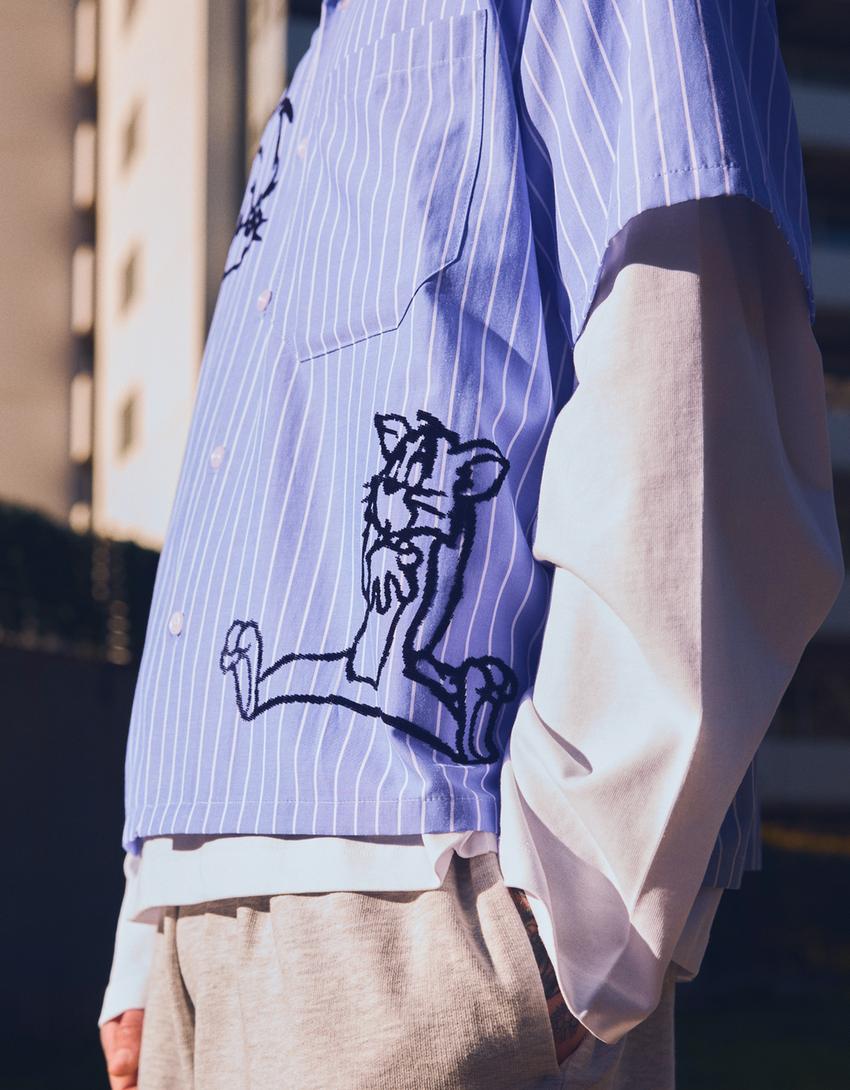 Camisa manga corta Tom & Jerry-Azul claro