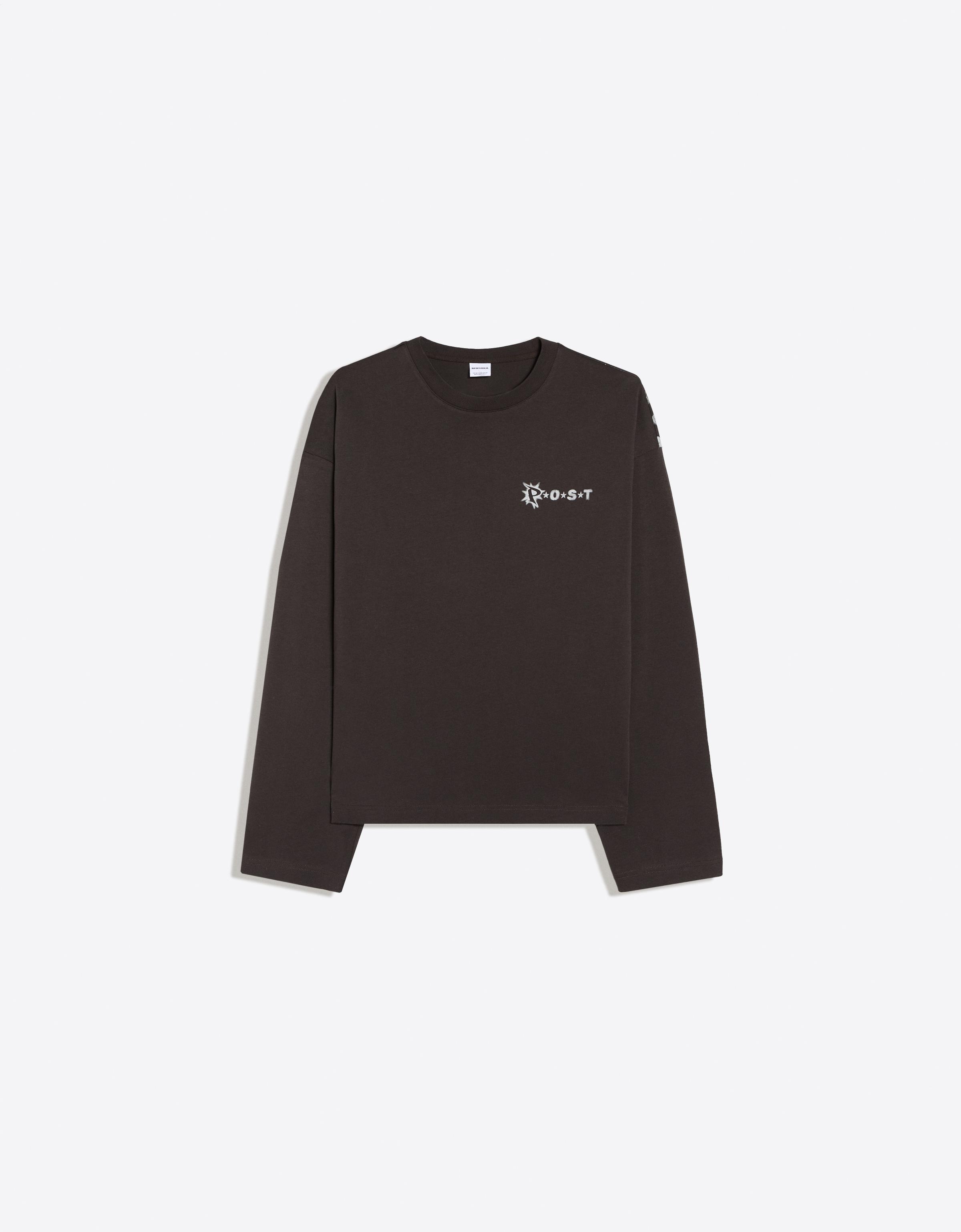 Long sleeve print T-shirt — Grey