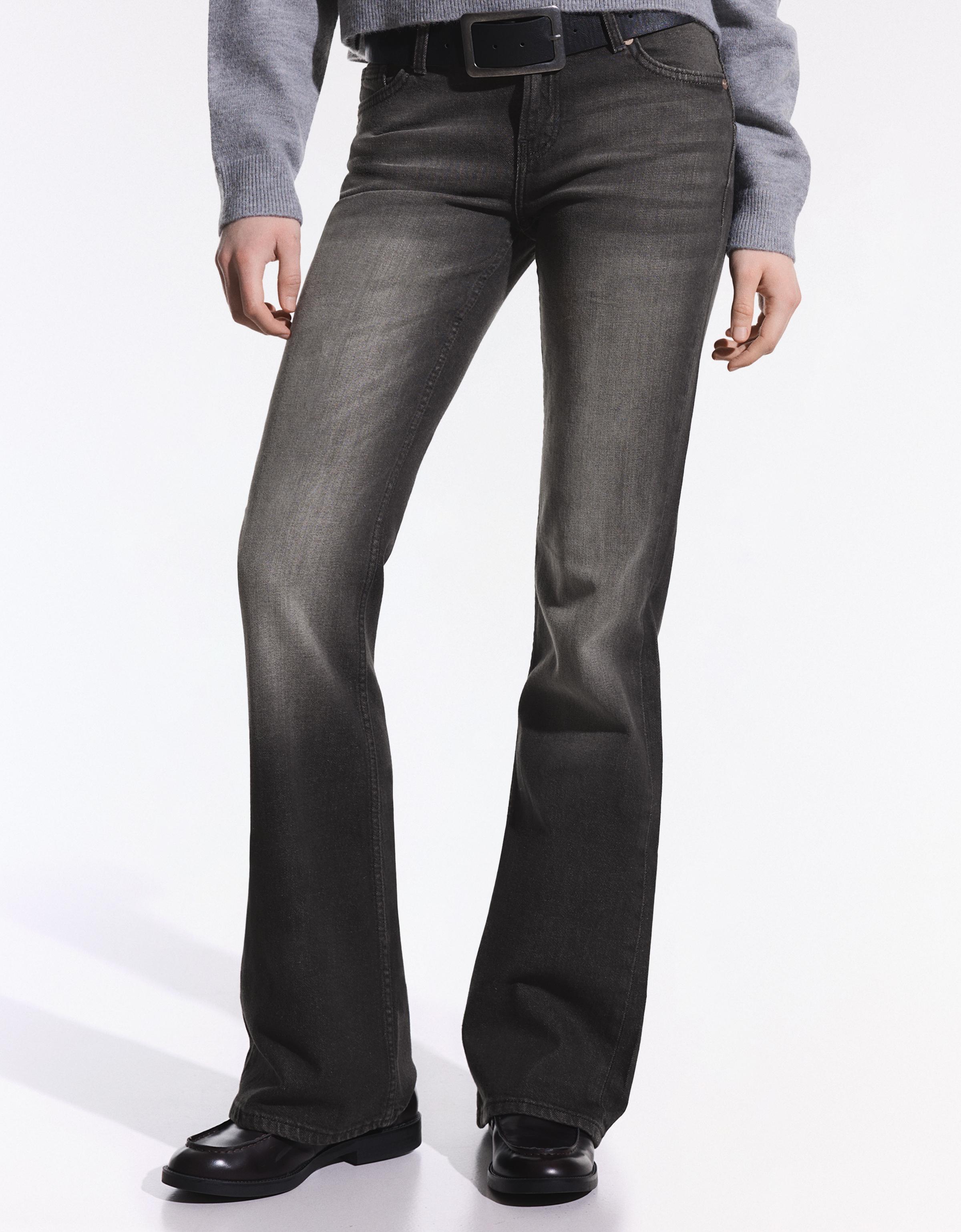 Low-rise boot-cut jeans
