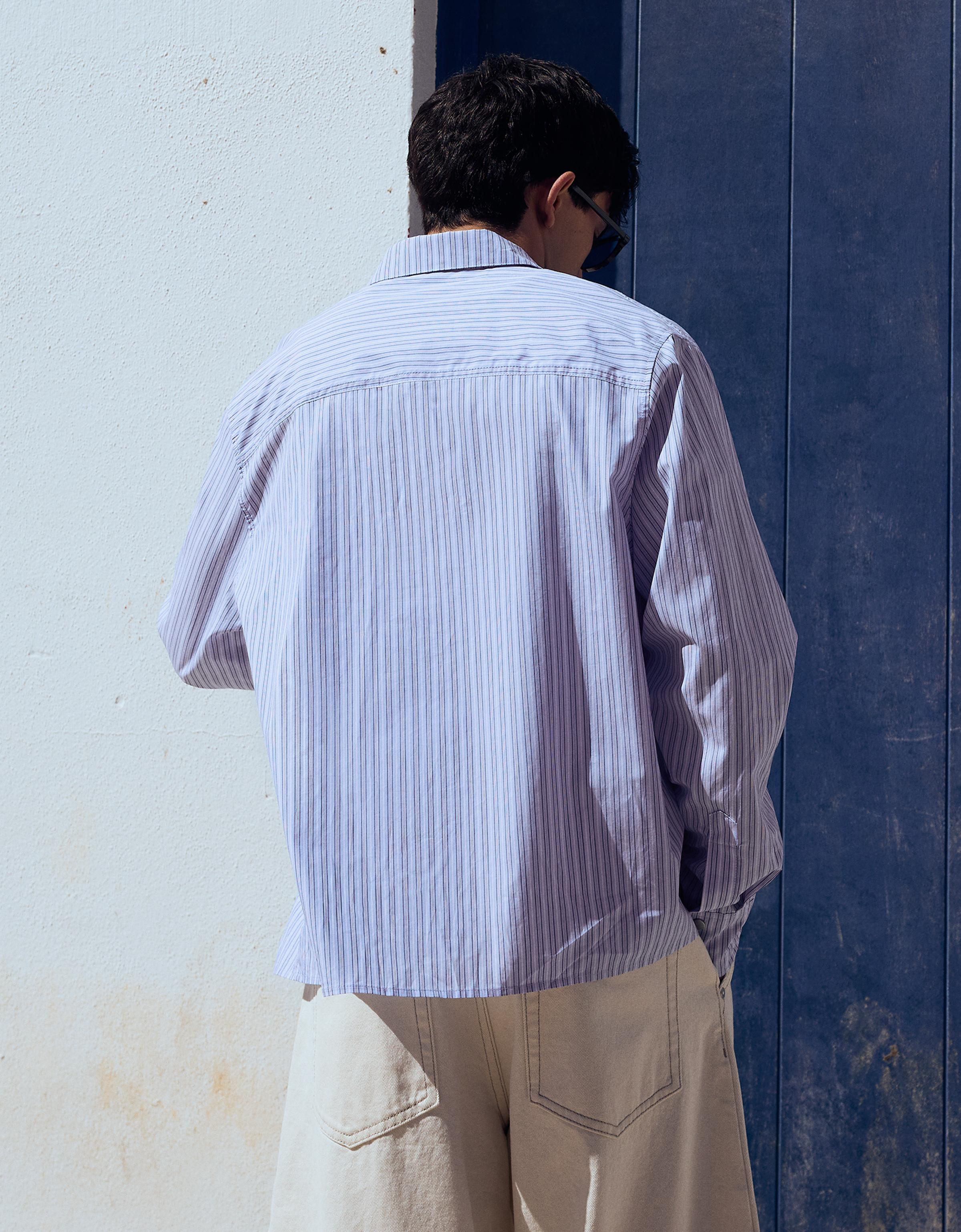 Uzun kollu nakışlı boxy fit gömlek - Görsel 27