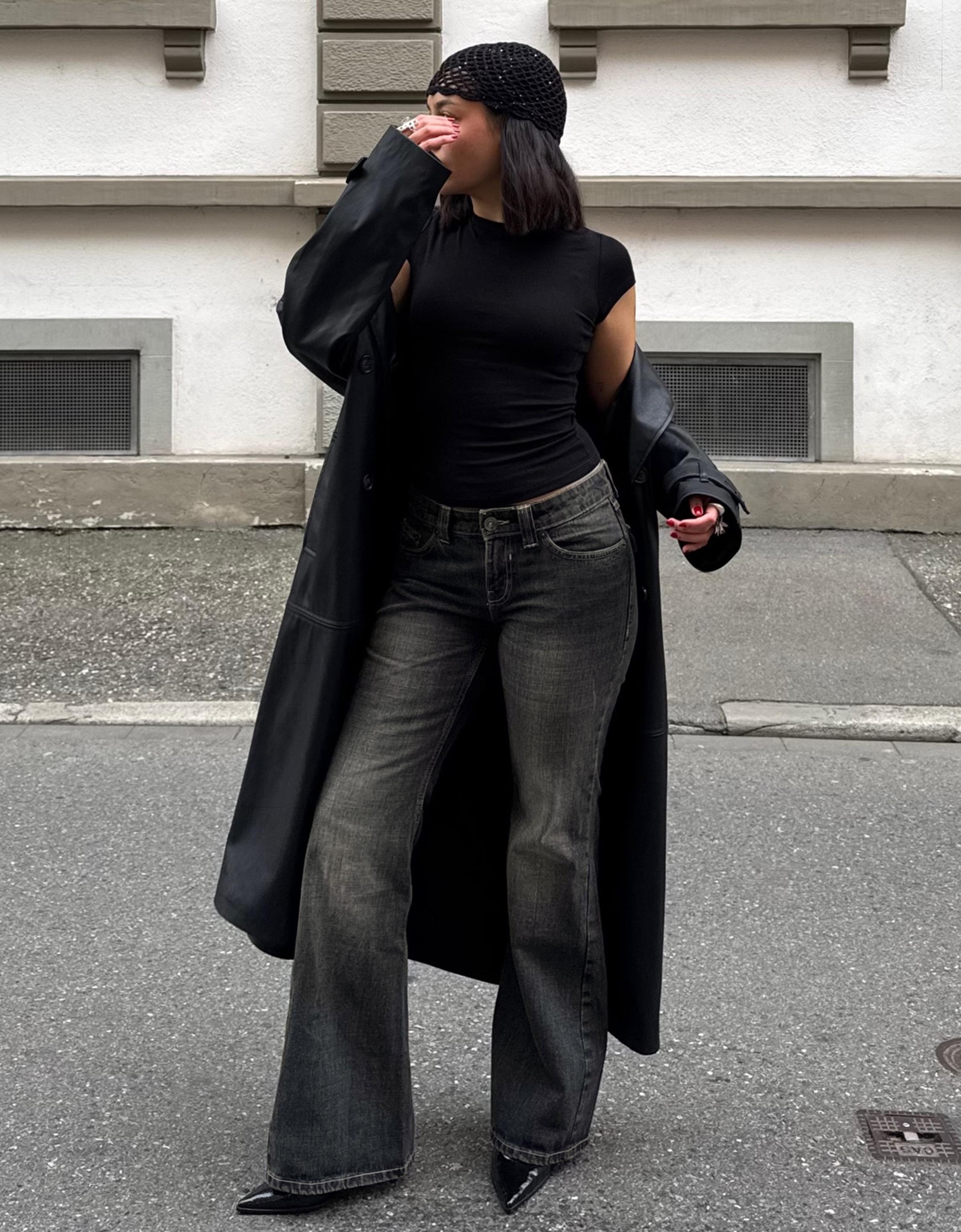 Düşük bel baggy fit çan jean - Görsel 19