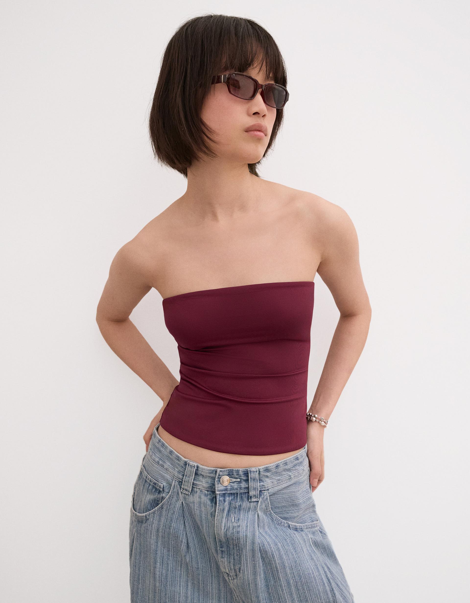 Top bandeau T-shirts et tops BSK Teen Bershka - Main Image