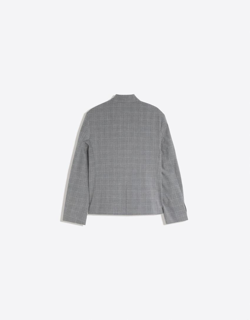 Blazer doppiopetto con bottoni-Grigio