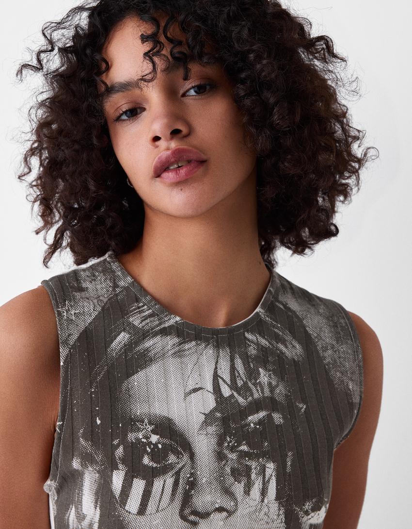 Fitilli desenli atlet-Koyu gri-2