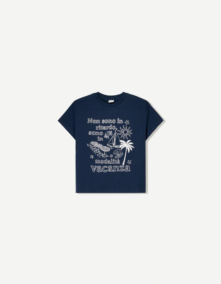 Desenli kısa kollu t-shirt