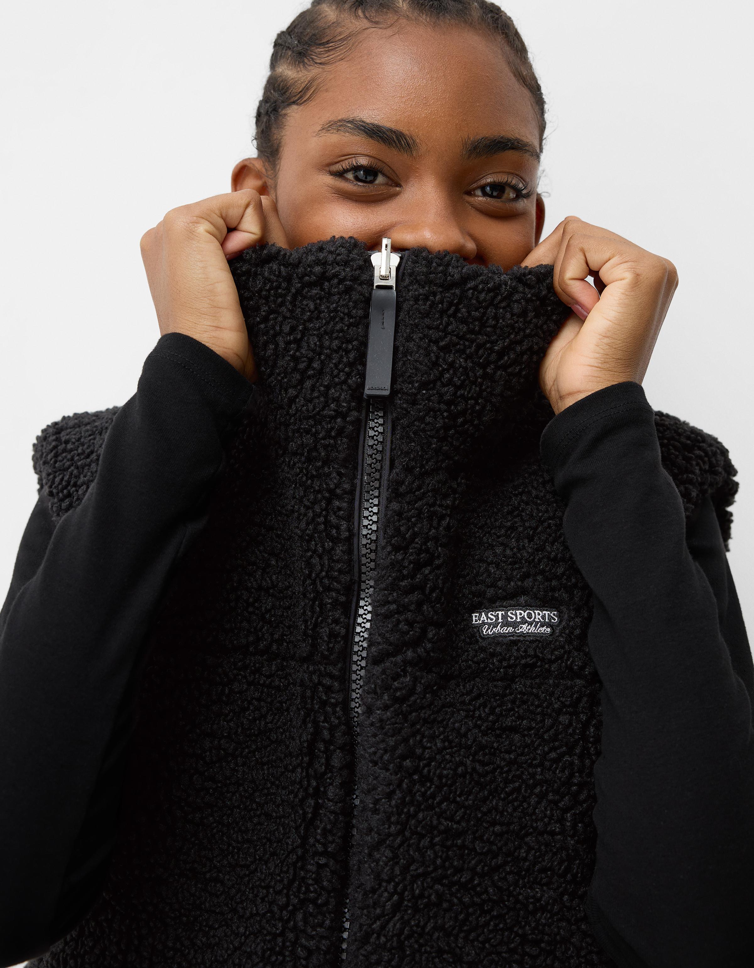 Reversible faux shearling vest - Jackets - BSK Teen | Bershka Reversible faux shearling vest - Jackets - BSK Teen | Bershka