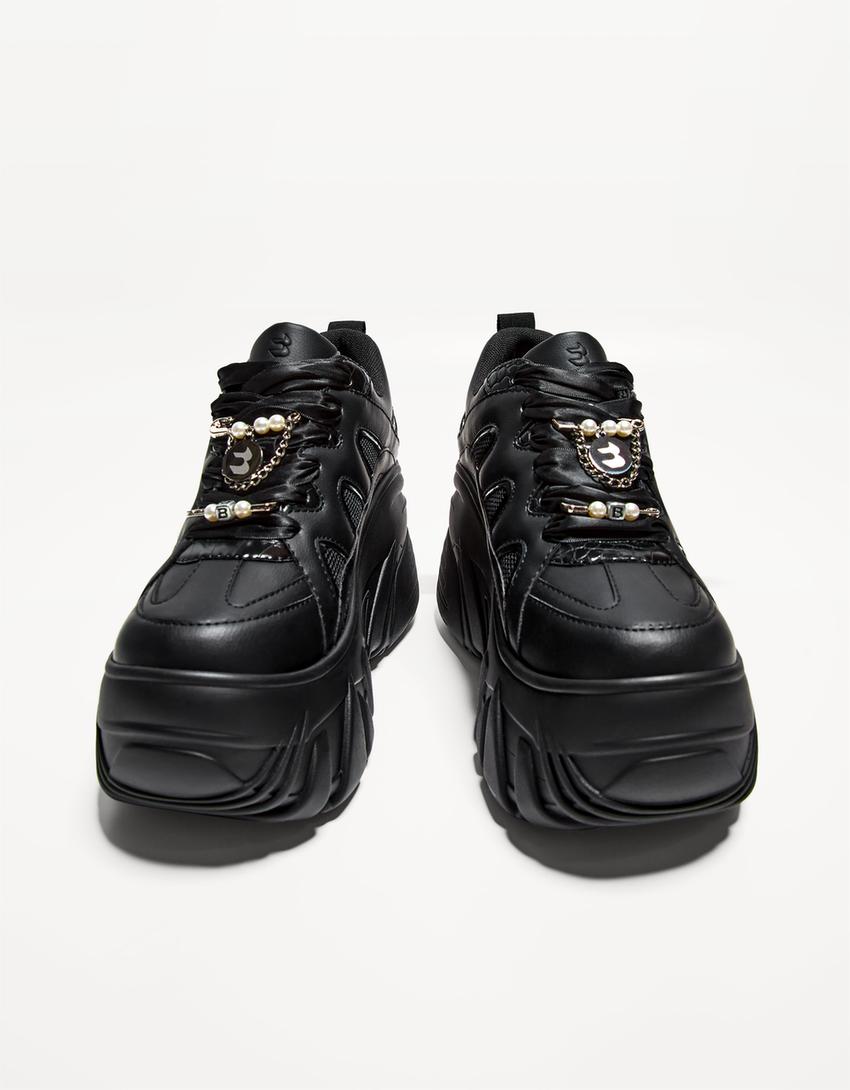 XL platform trainers with charms-BLACK-4