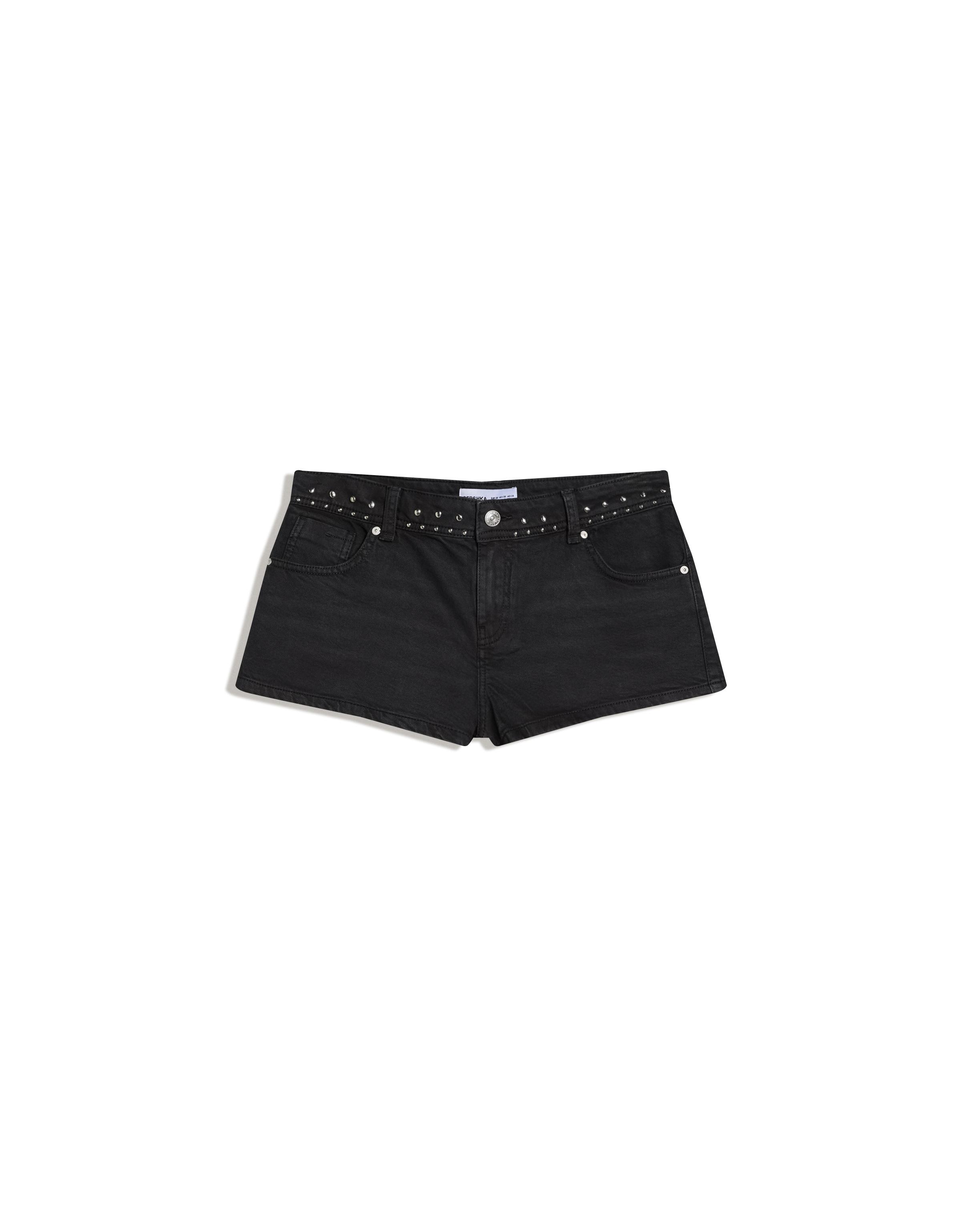 Studded twill shorts