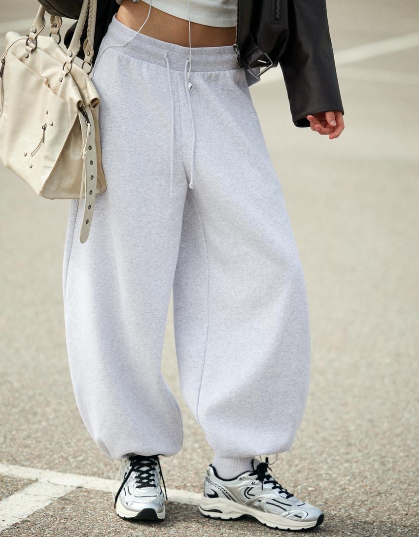 Barrel Jogginghose mit Stoppern-Grau