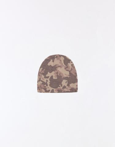 Printed knit beanie — Khaki 4