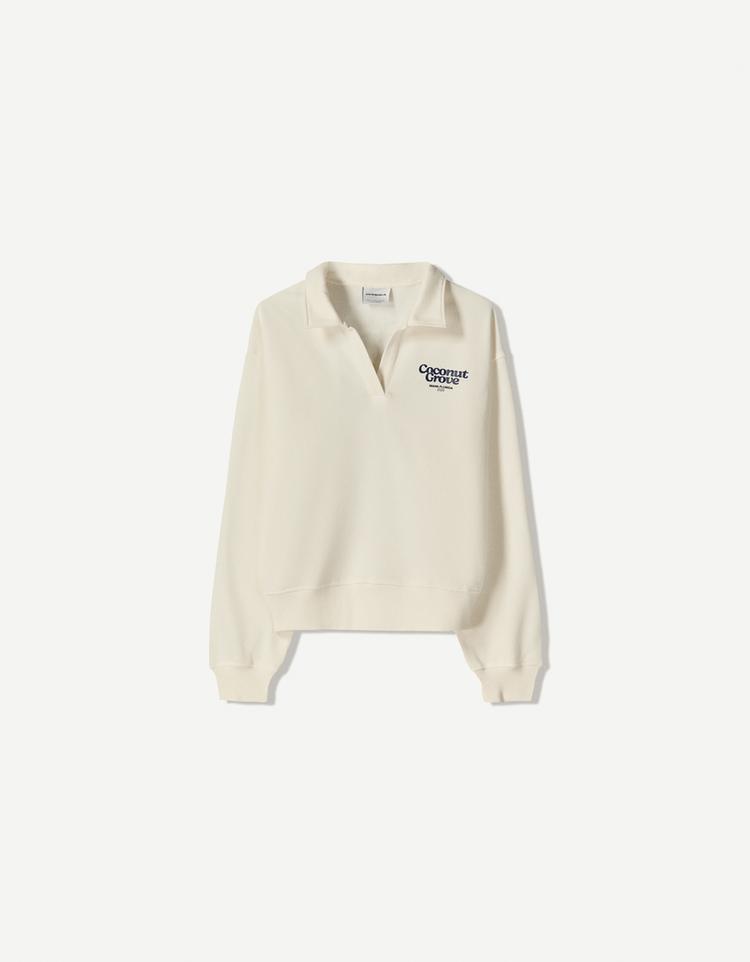 Long sleeve polo collar sweater