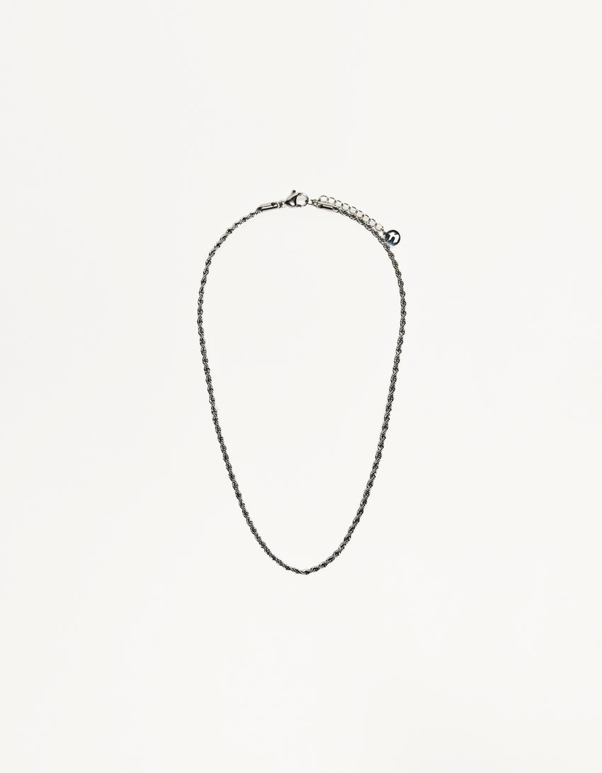 Gedraaide stalen ketting-Zilver