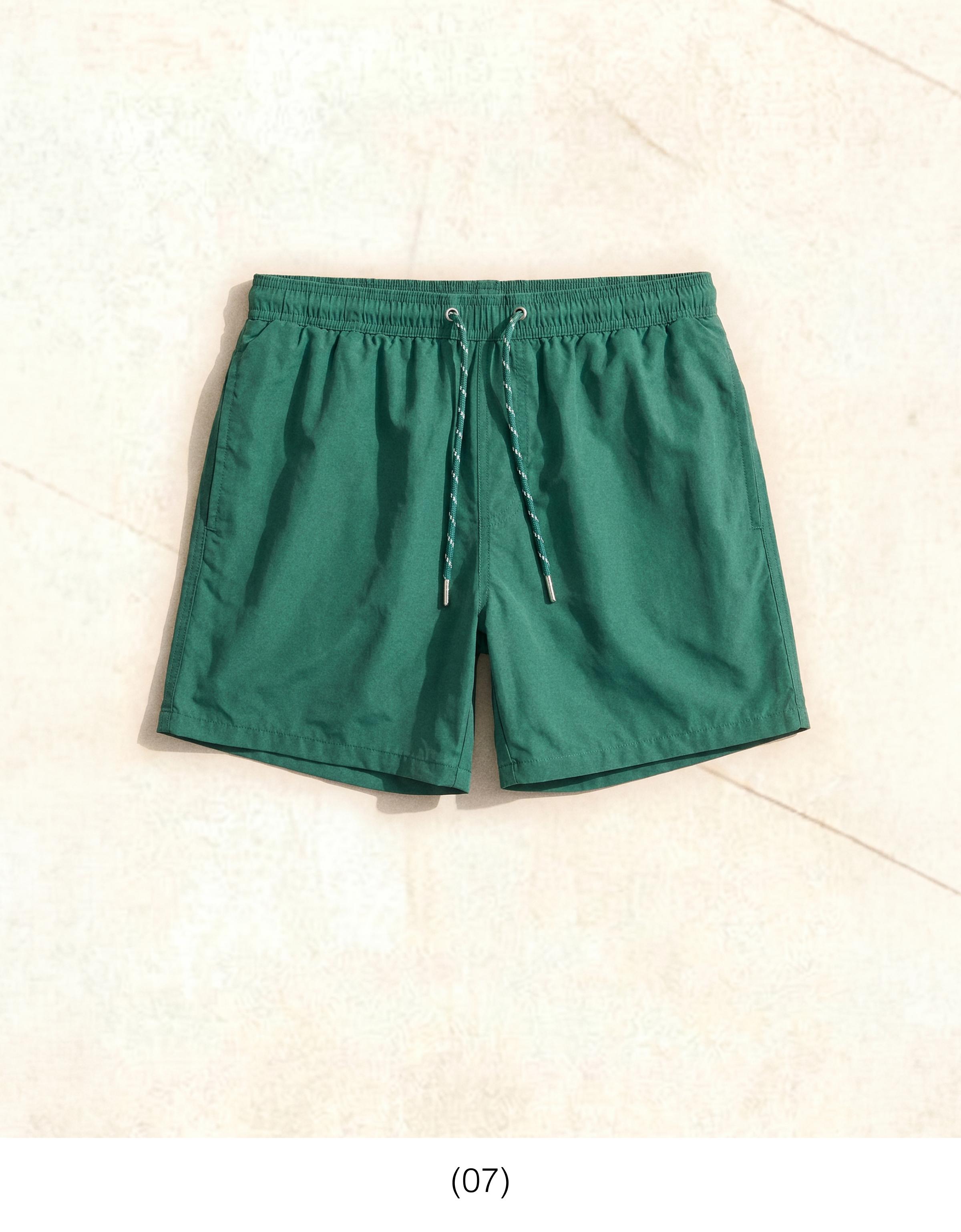 Retro short swim shorts — Green
