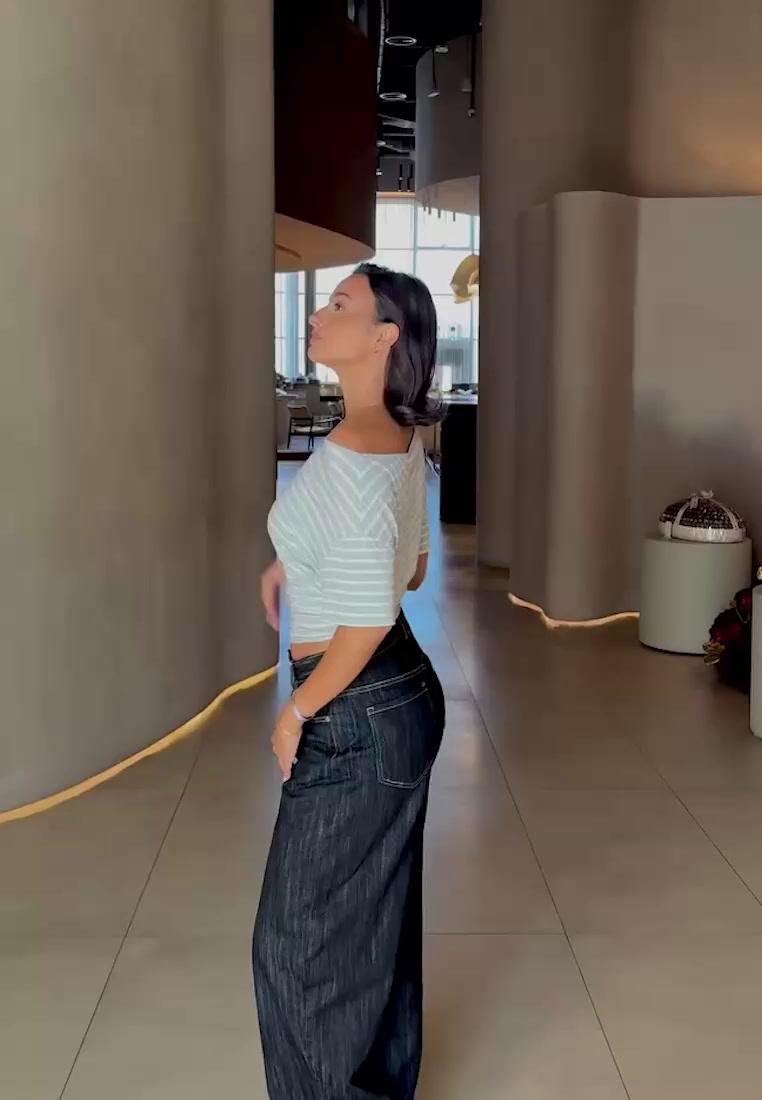 Asimetrik kısa kollu tişört - Görsel 41