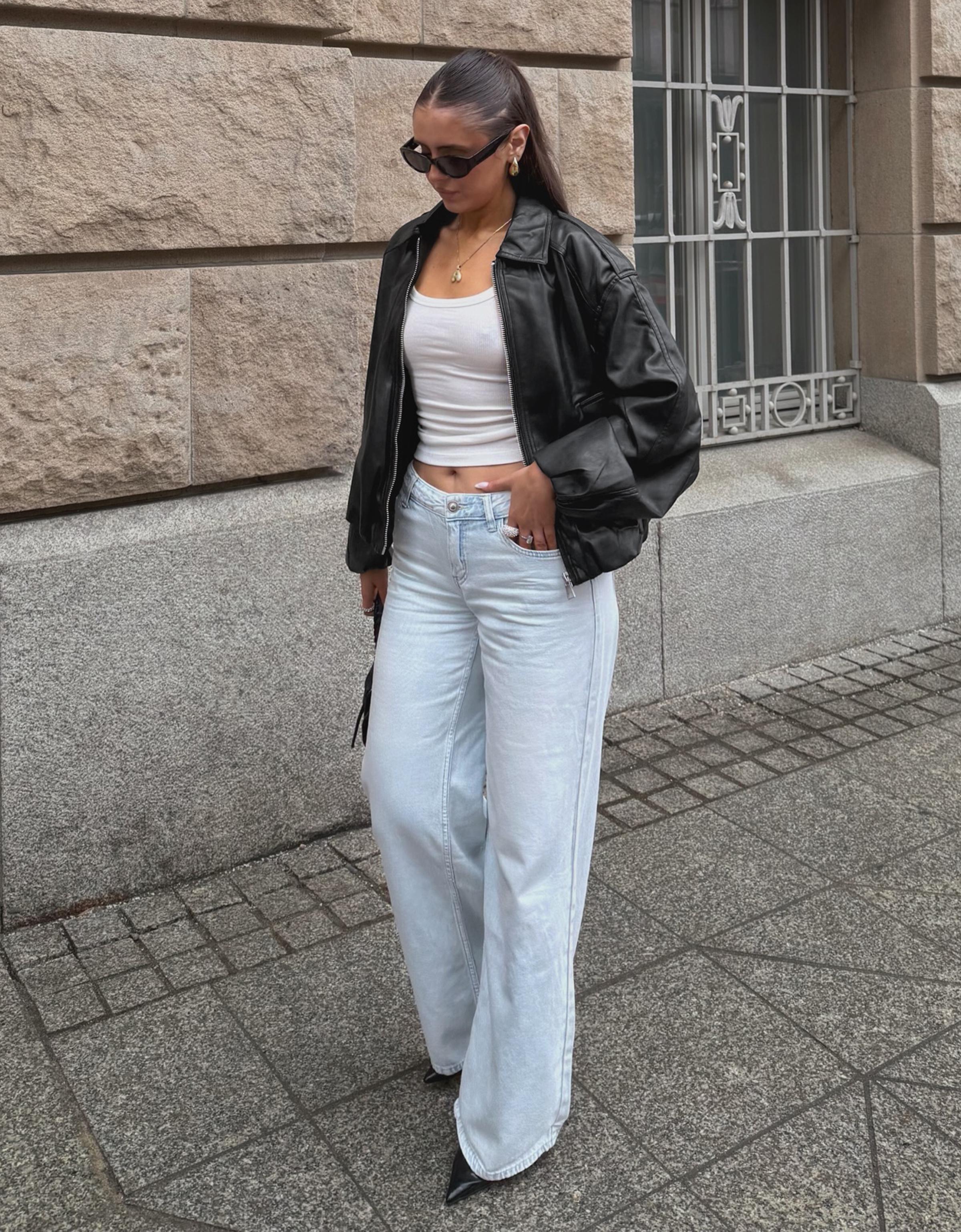 Balloon faux leather jacket - Jackets and trench - Women | Bershka