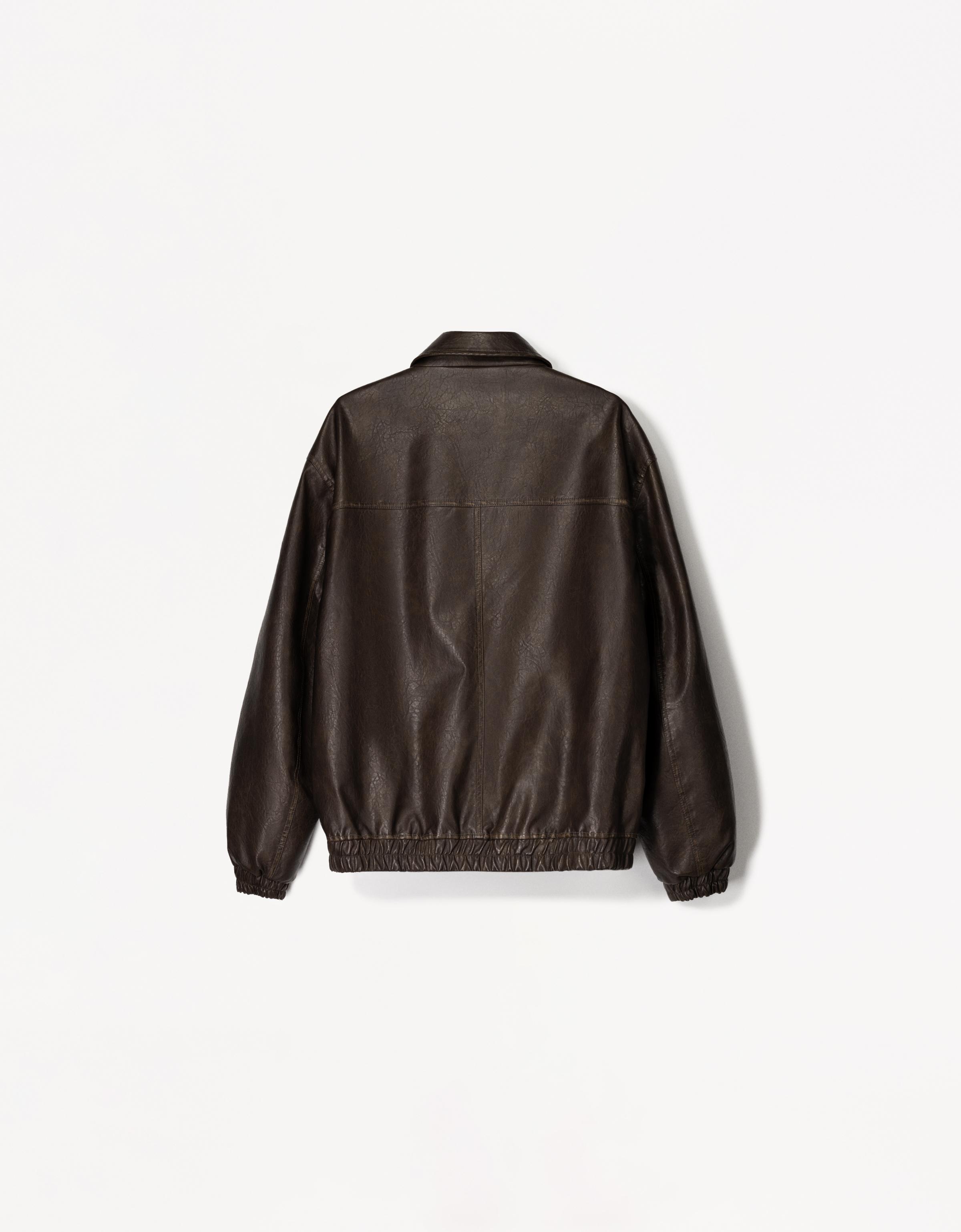 革ジャン (羊皮) Bershka Faux leather oversize jacket - Jackets and trench - BSK Teen
