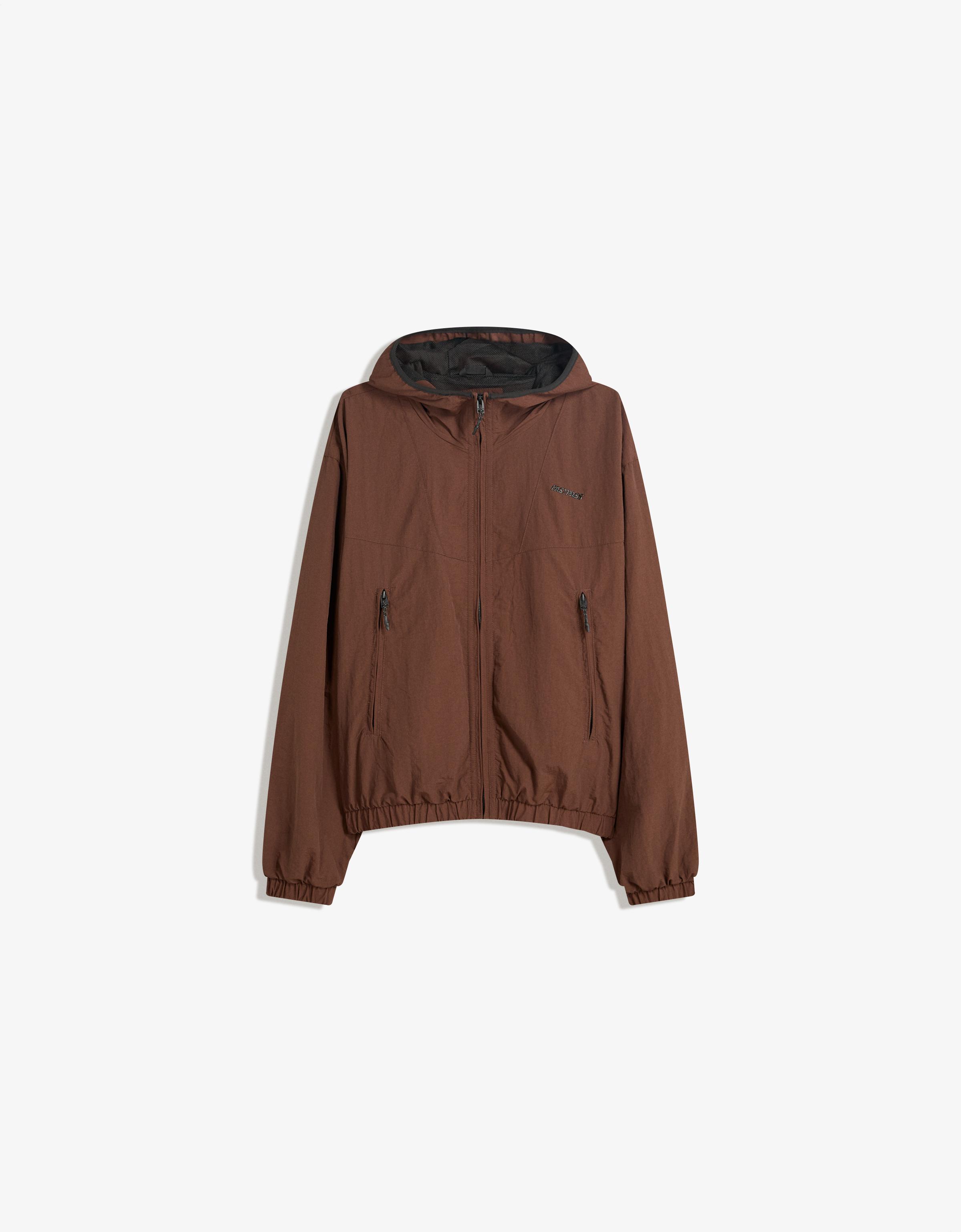 Bershka Technische Jacke Mit Kapuze Herren L Braun