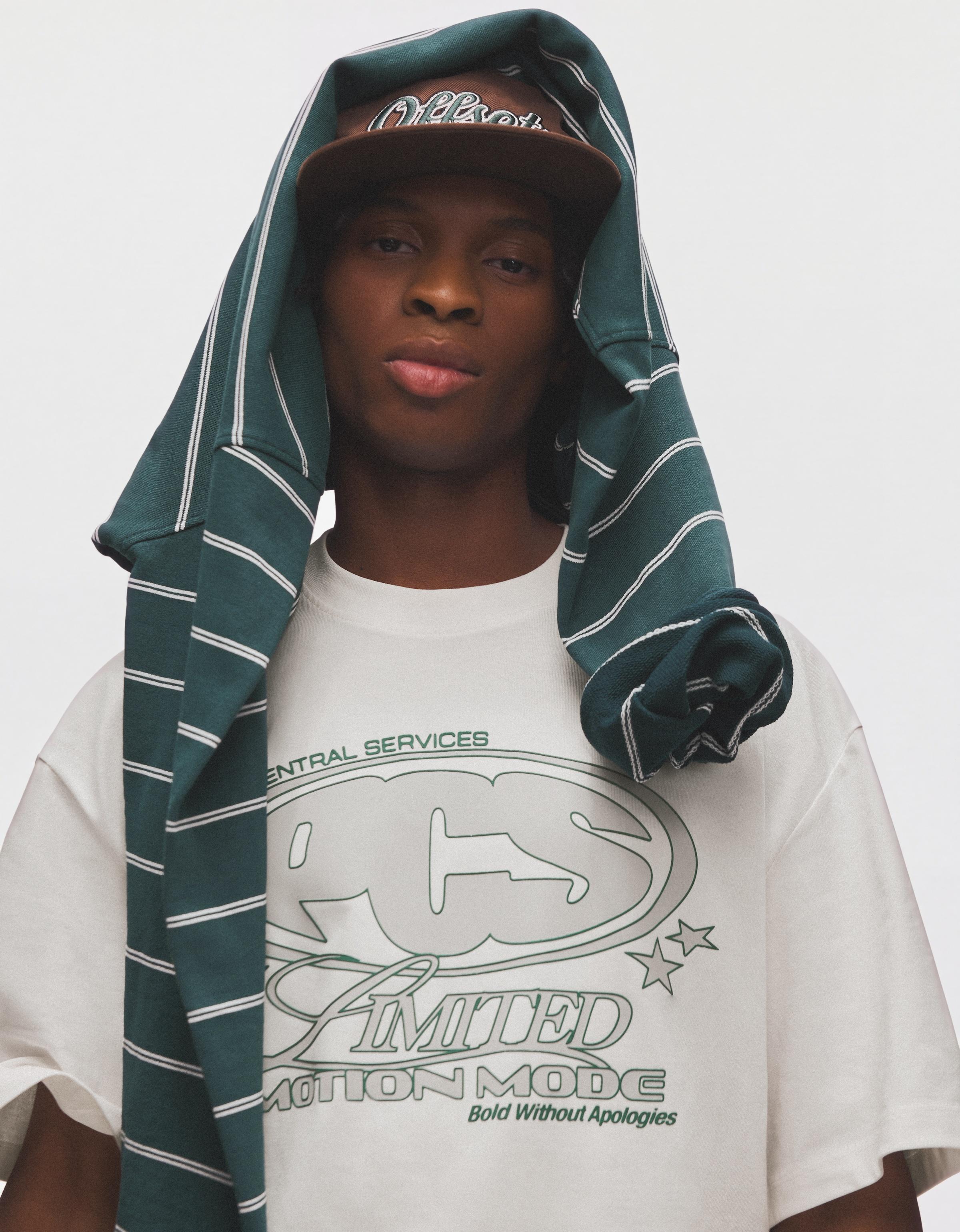 Short sleeve boxy print T-shirt — White