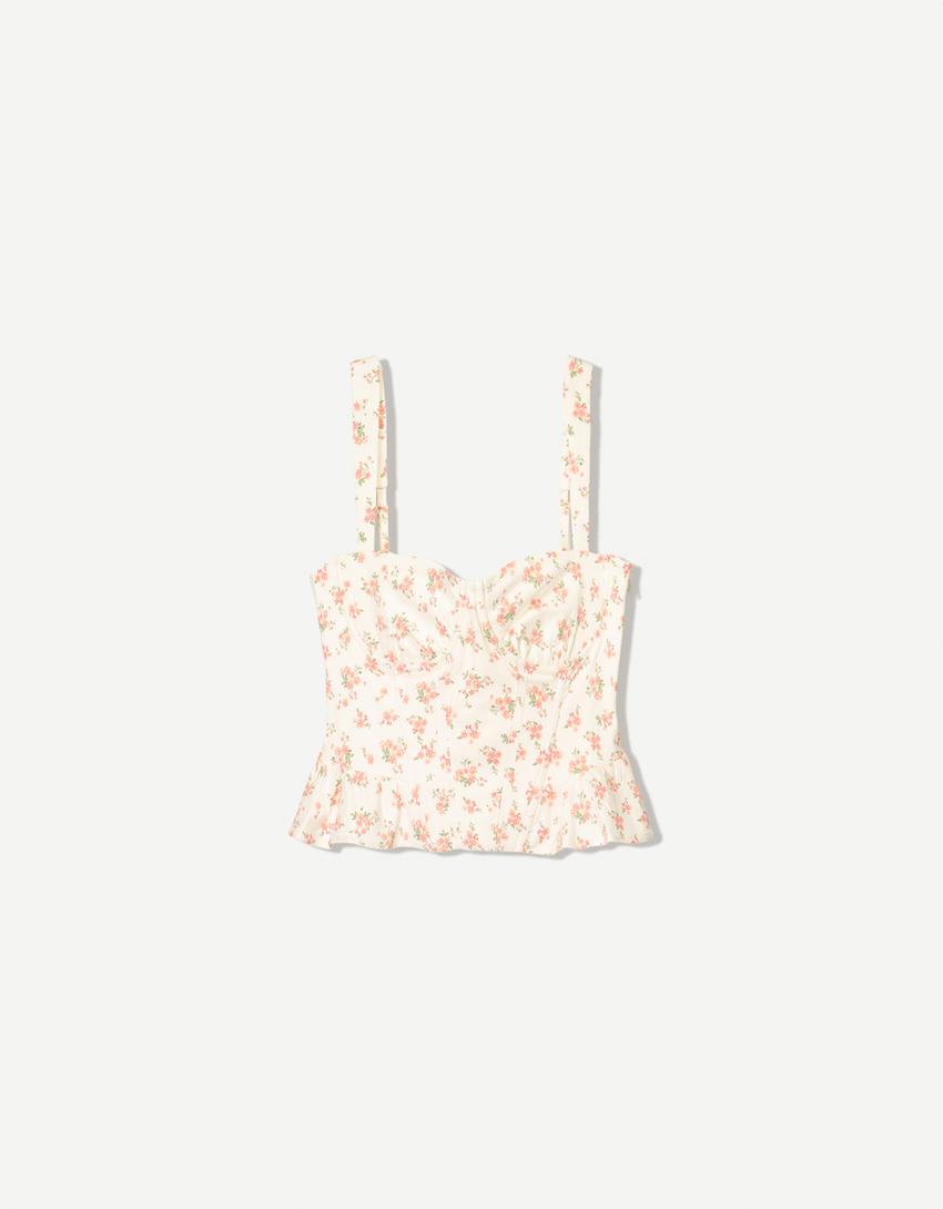 Printed corset top-Multicolored-4