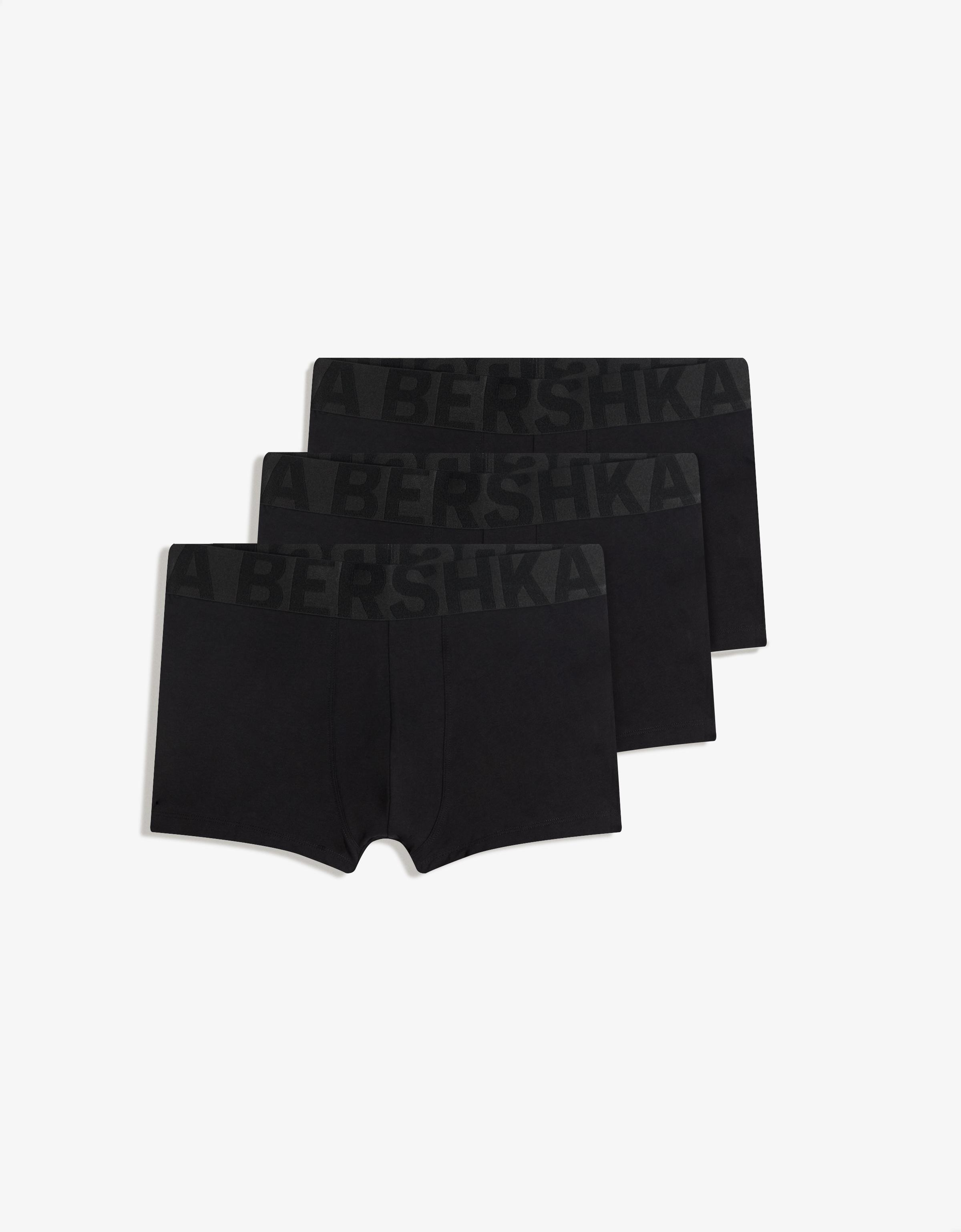 Bershka 3er-Pack Boxershorts Mit Breitem Bund Herren Xl Schwarz