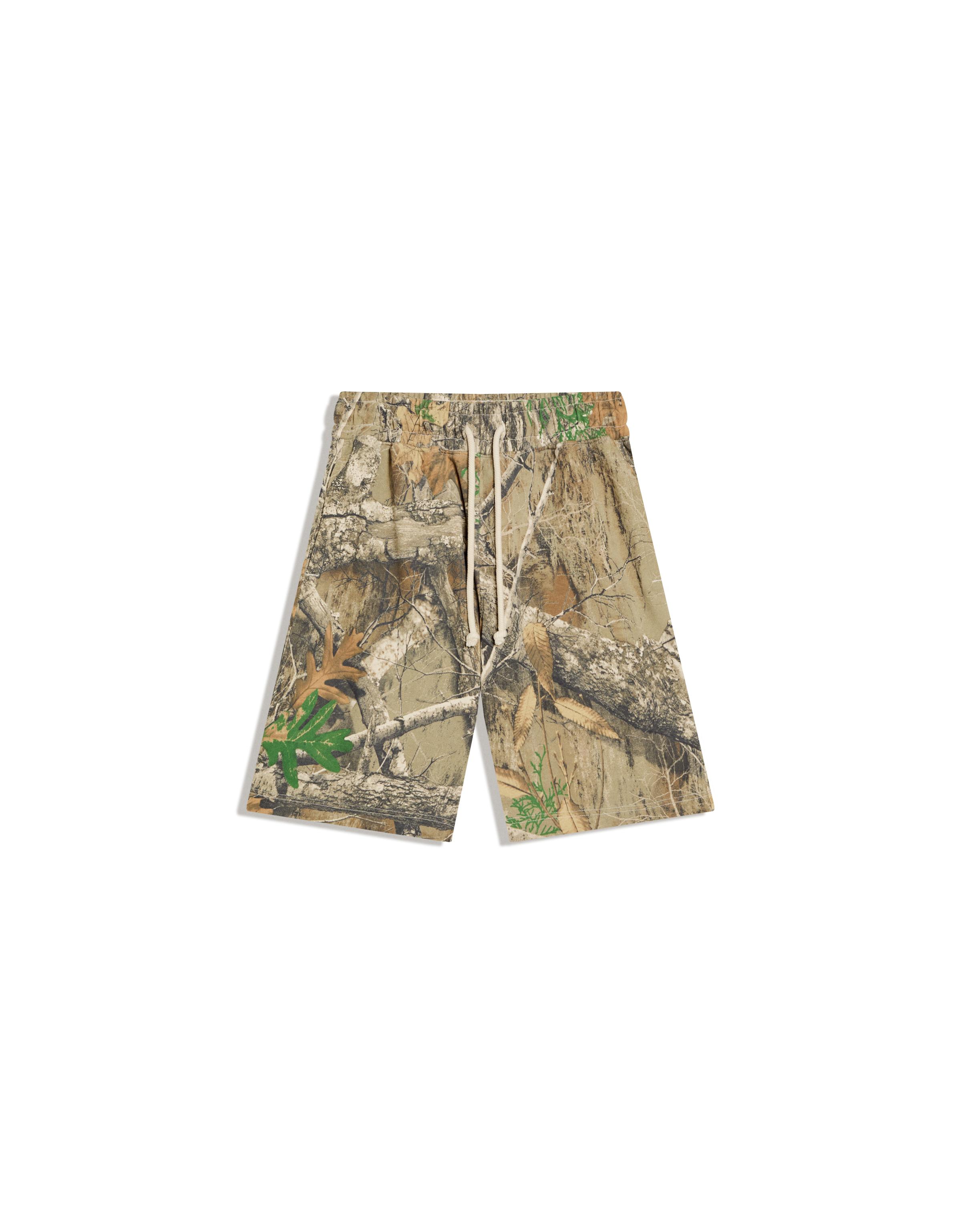 Boxy print Bermuda shorts — Sand