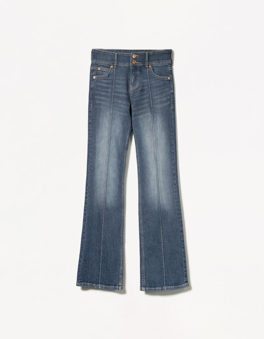 Low-rise boot-cut jeans