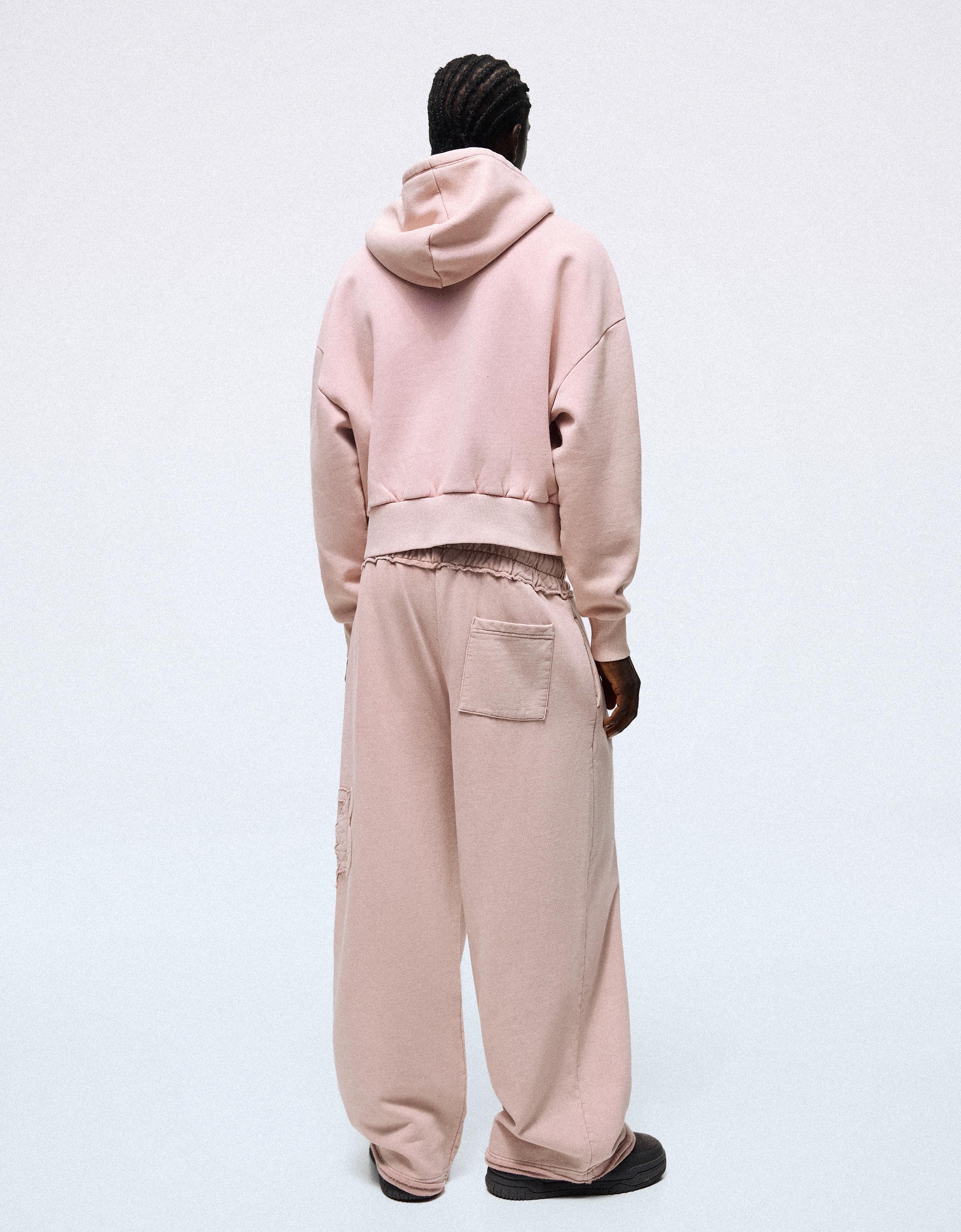 Washed zip-up hoodie — Pink