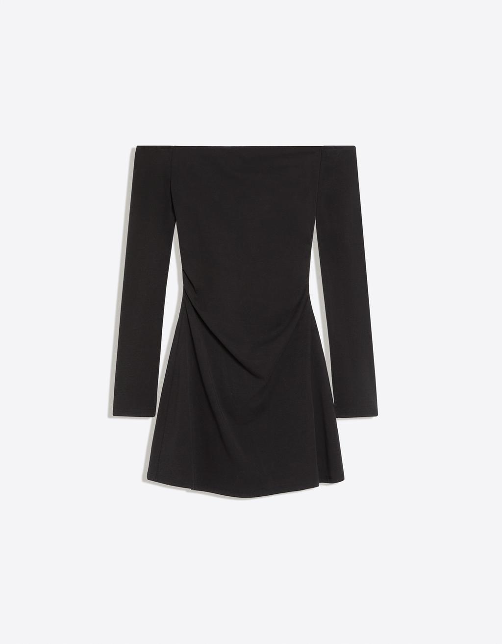Bardot neckline mini dress