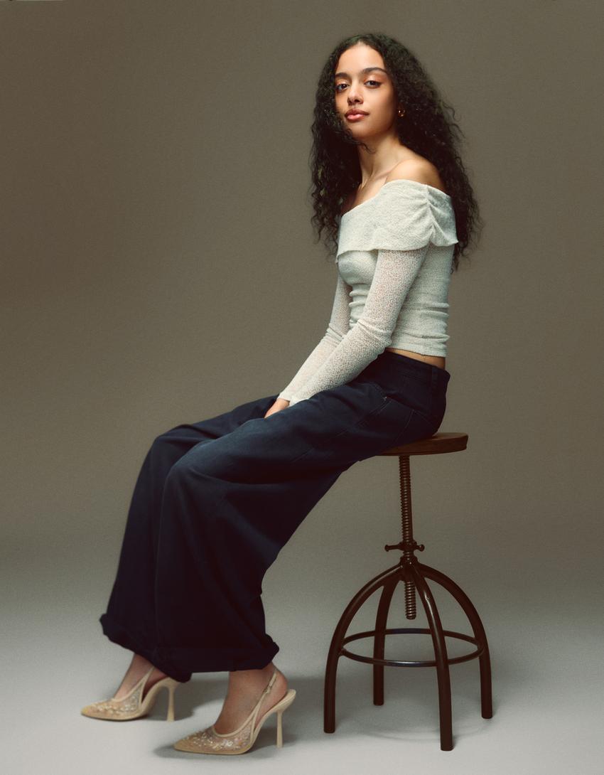 Chaussures fantaisie à talon-Beige