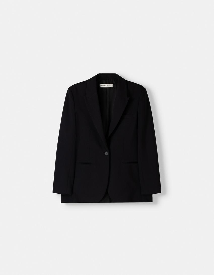 Tailored blazer and skort set-Black-4