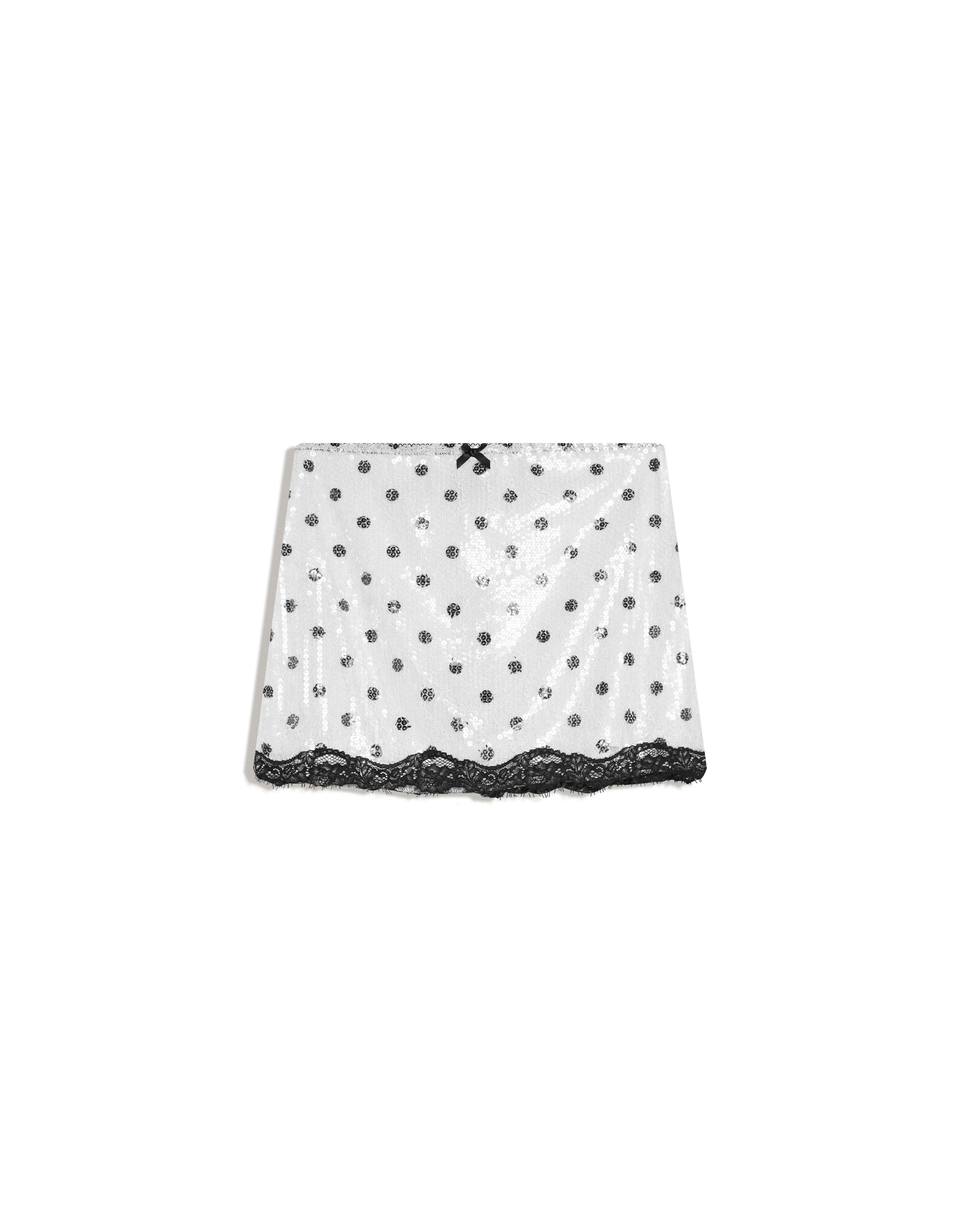 Sequin lace mini skirt
