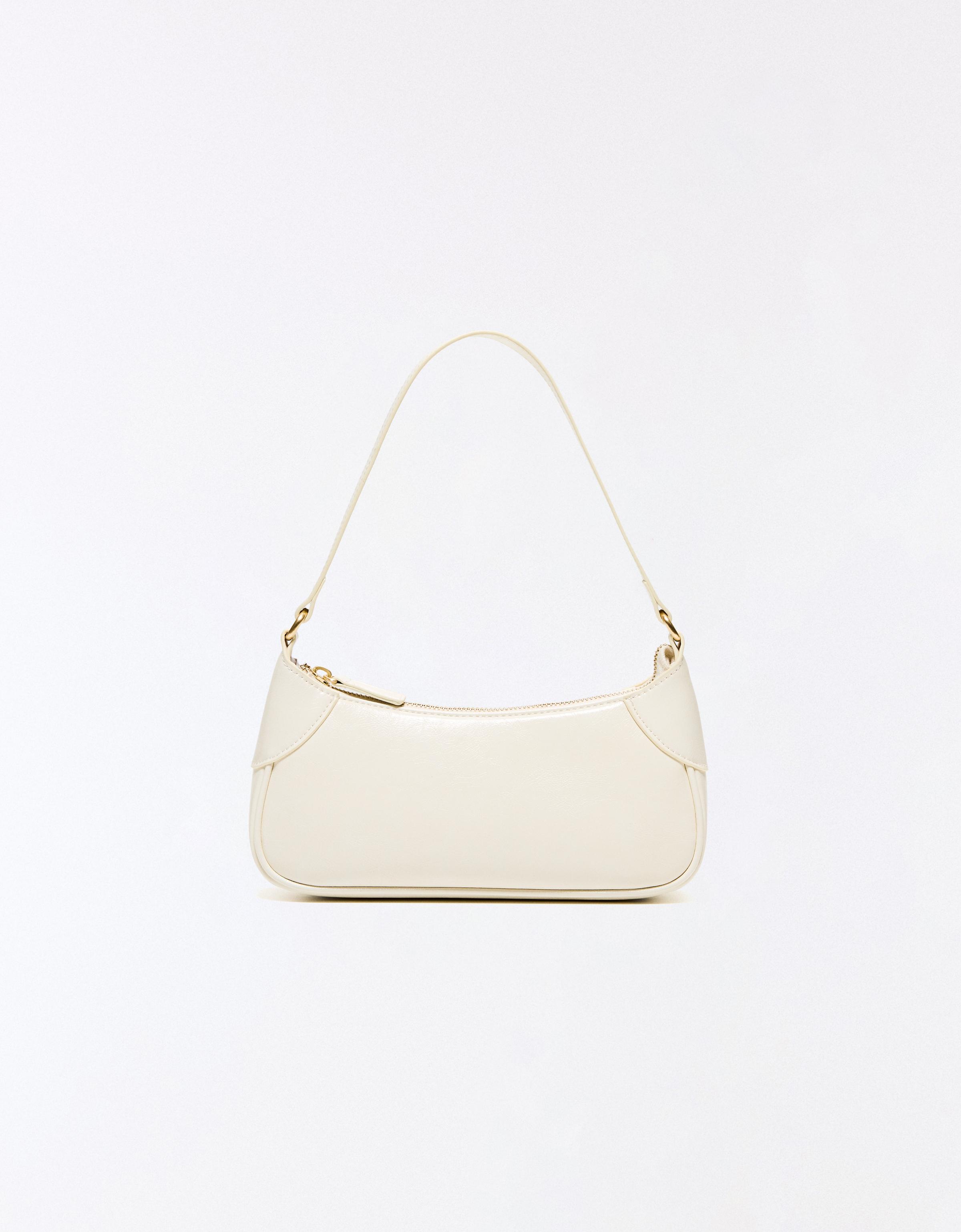 Leather-effect shoulder bag — Cream