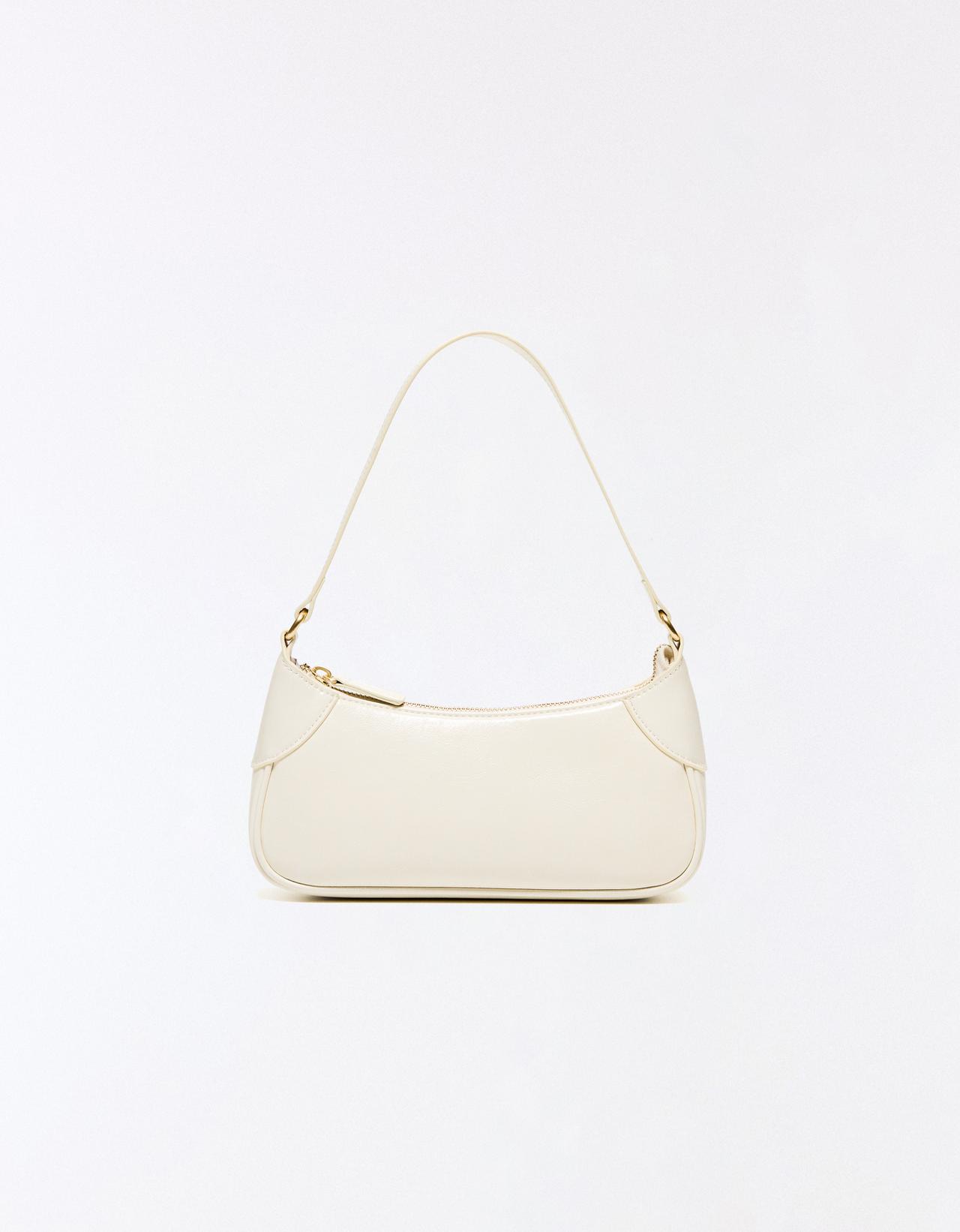 Leather effect shoulder bag — Cream