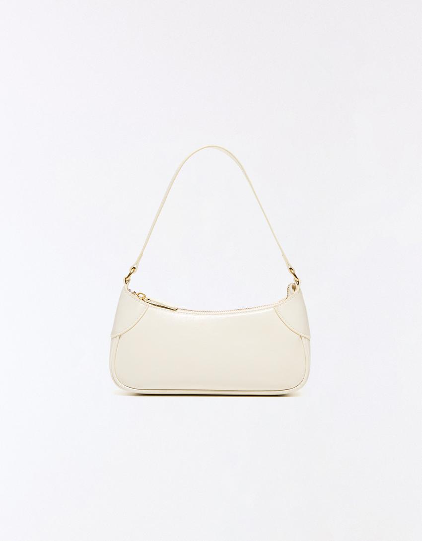 Sac porté épaule similicuir-Écru