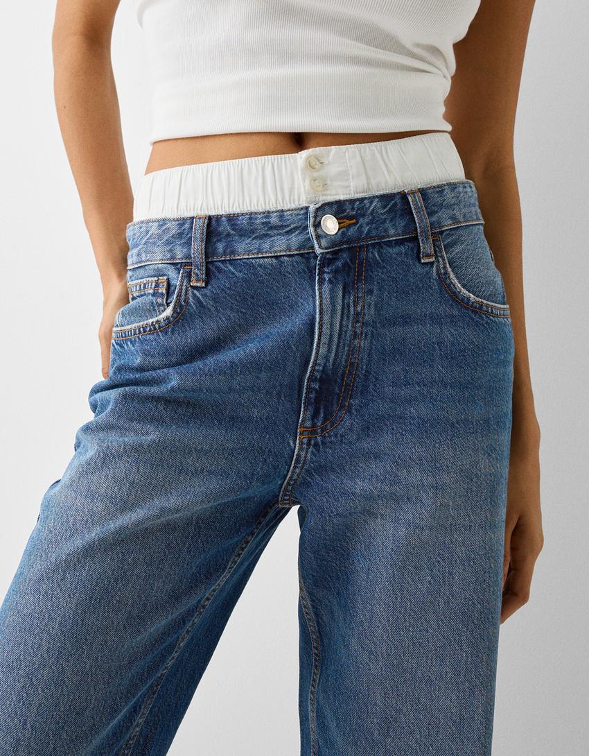 جينز ملابس داخلية نمط التسعينيات-أزرق-3